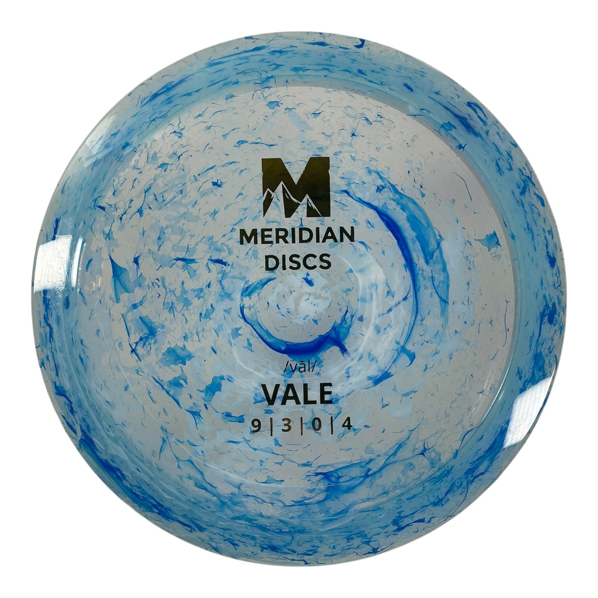 Meridian Discs Vale | Marbled Clarus | Blue/Gold 174g Disc Golf