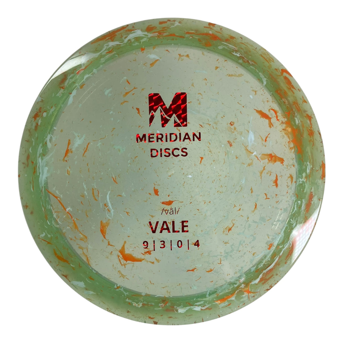 Meridian Discs Vale | Marbled Clarus | Green/Red 174g Disc Golf