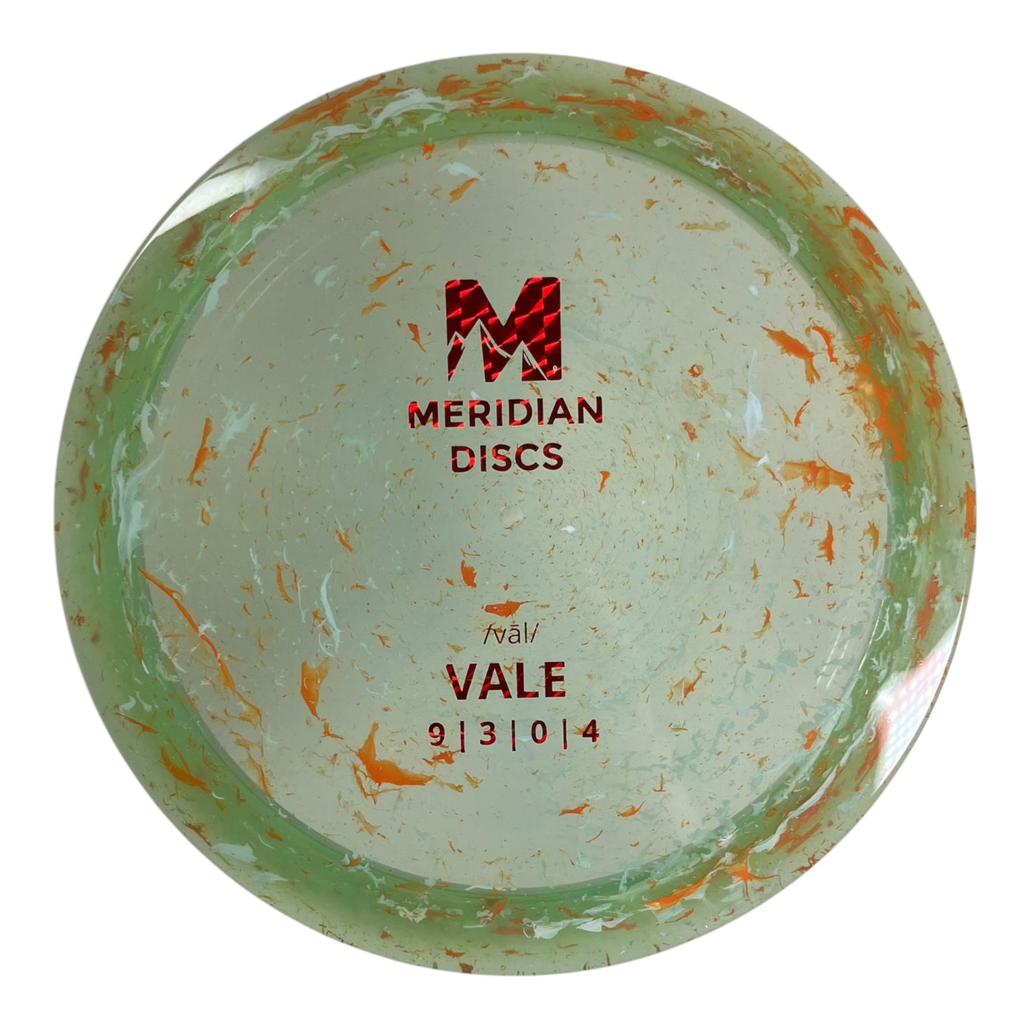 Meridian Discs Vale | Marbled Clarus | Green/Red 174g Disc Golf