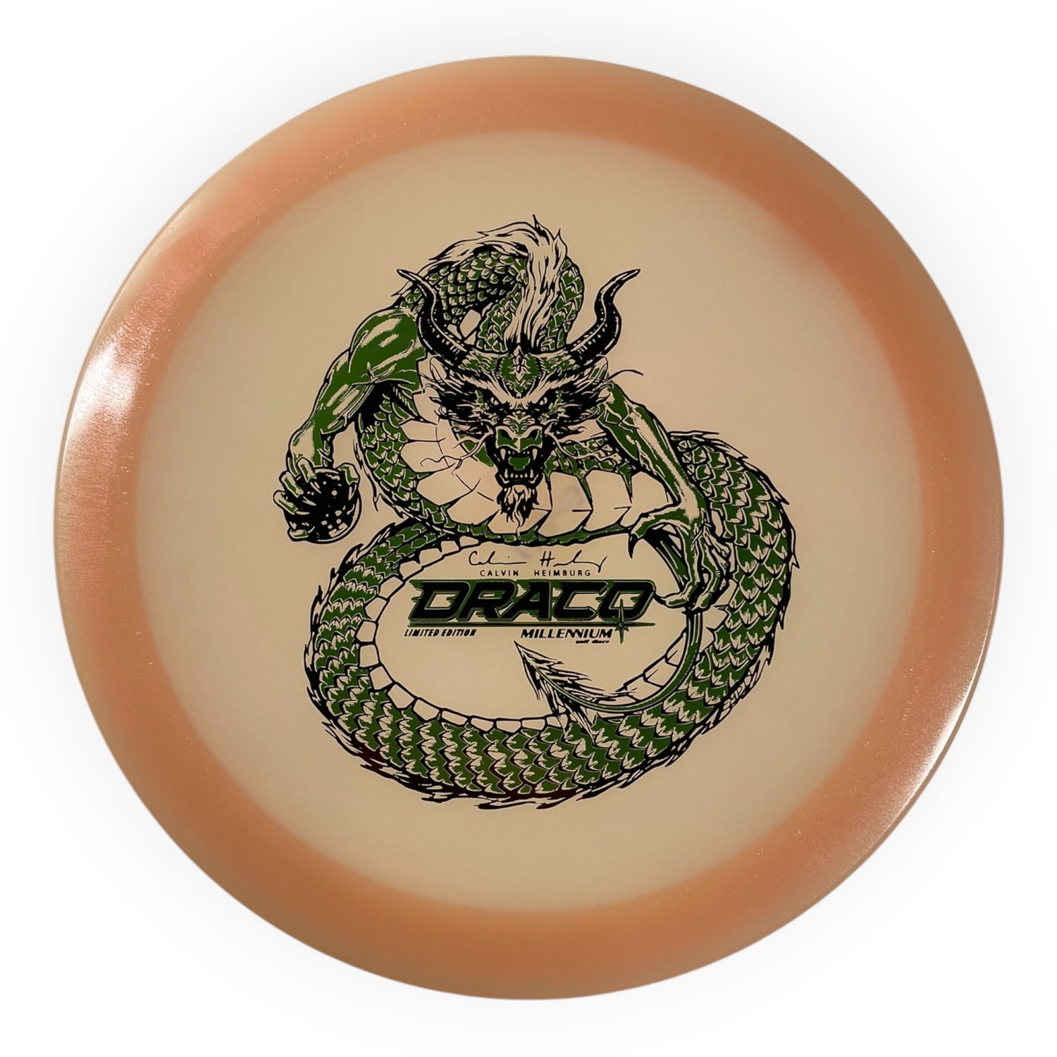 Millennium Golf Discs Draco | Quantum Proto Color Lunar | Orange/Green 174g (Calvin Heimburg) Disc Golf