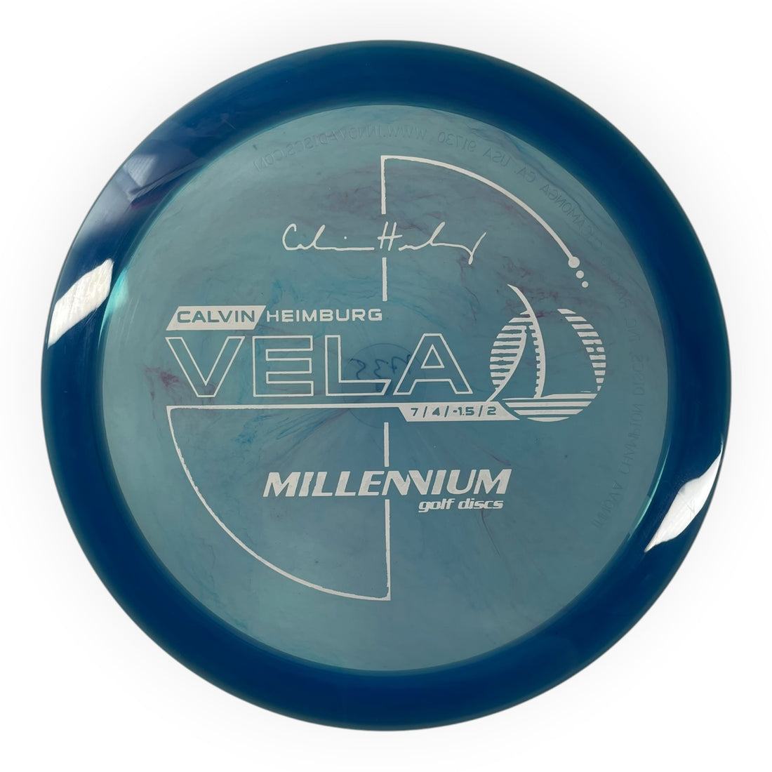 Millennium Golf Discs Vela | Quantum | Blue/White 174g (Calvin Heimburg) Disc Golf