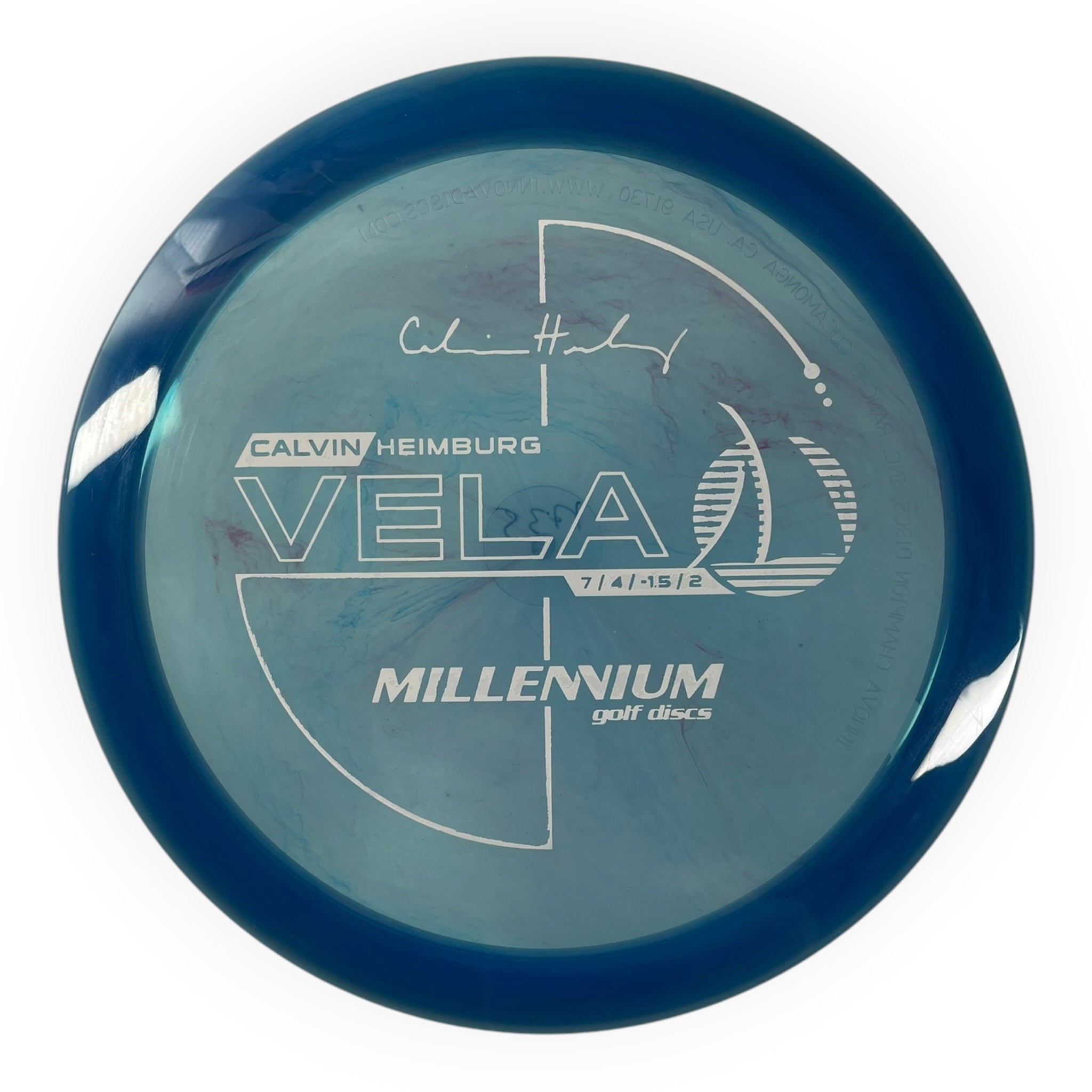 Millennium Golf Discs Vela | Quantum | Blue/White 174g (Calvin Heimburg) Disc Golf