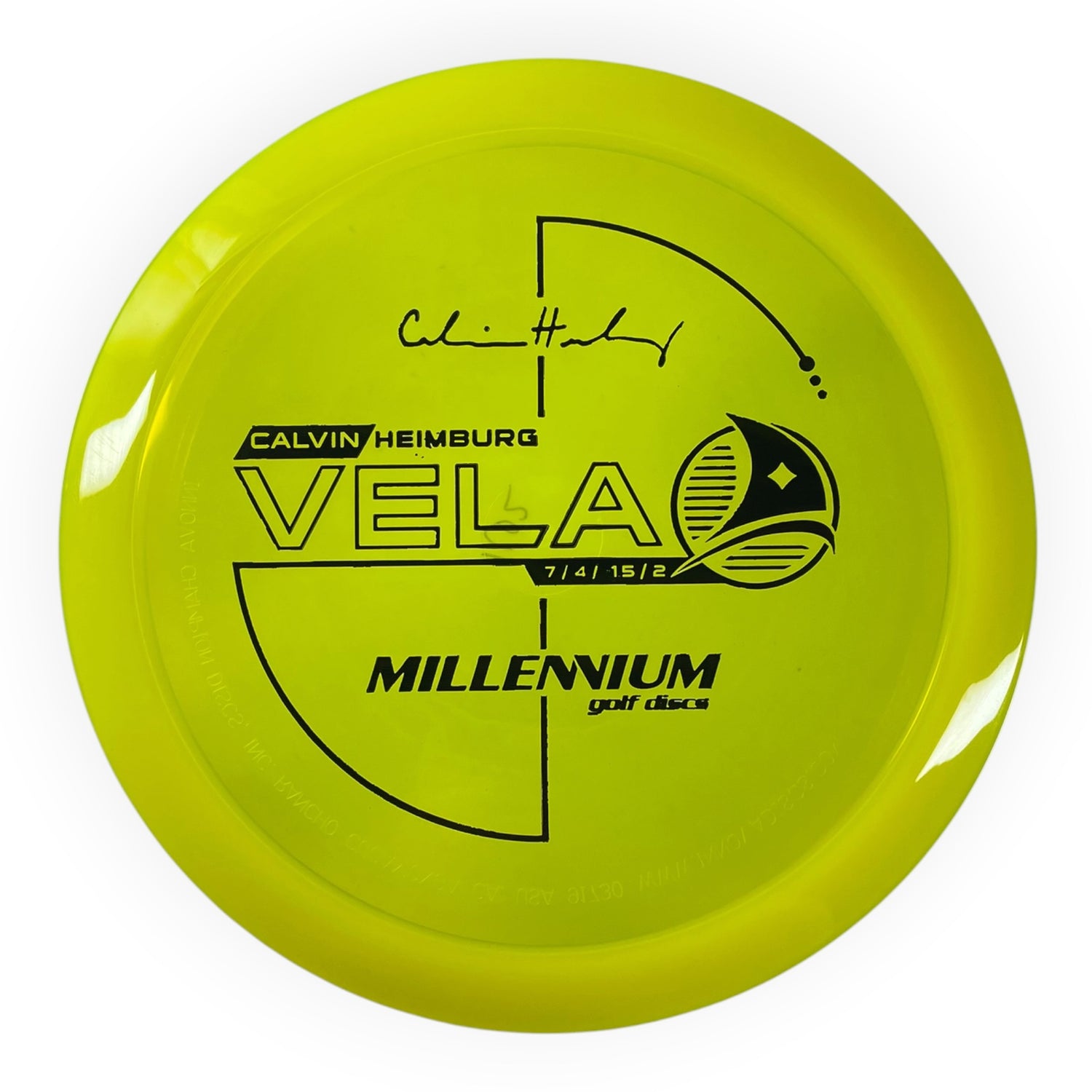 Millennium Golf Discs Vela | Quantum | Yellow/Black 162g (Calvin Heimburg) Disc Golf