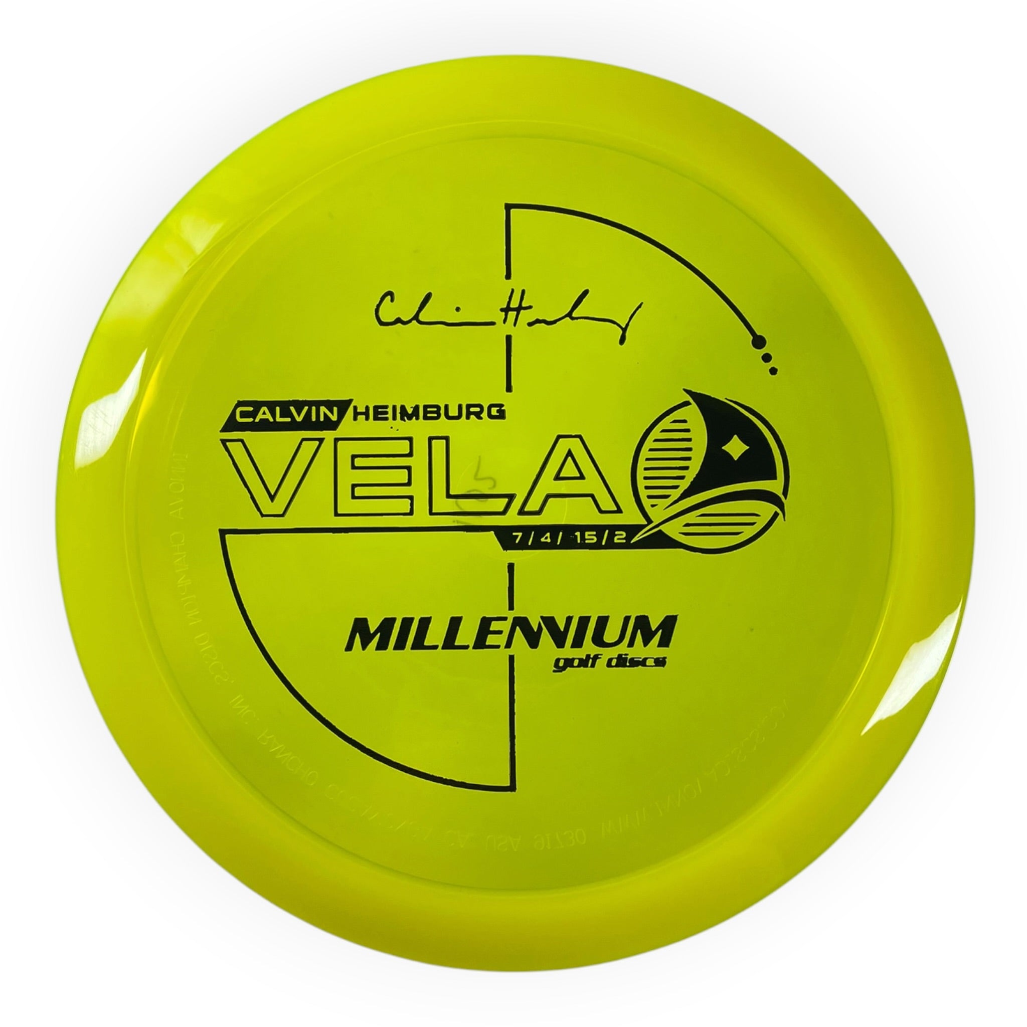 Millennium Golf Discs Vela | Quantum | Yellow/Black 162g (Calvin Heimburg) Disc Golf