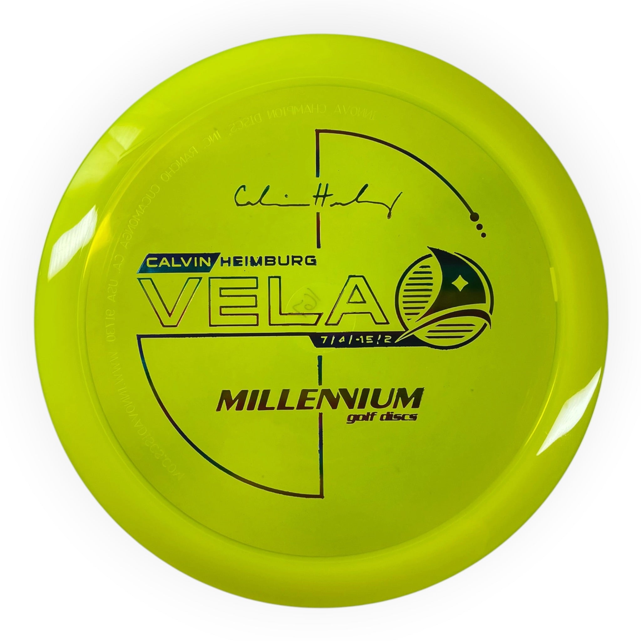 Millennium Golf Discs Vela | Quantum | Yellow/Rainbow 167g (Calvin Heimburg) Disc Golf