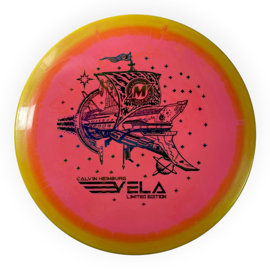 Millennium Golf Discs Vela | Sirius Helio | Pink/Rainbow/Checkers 173g (Calvin Heimburg) Disc Golf