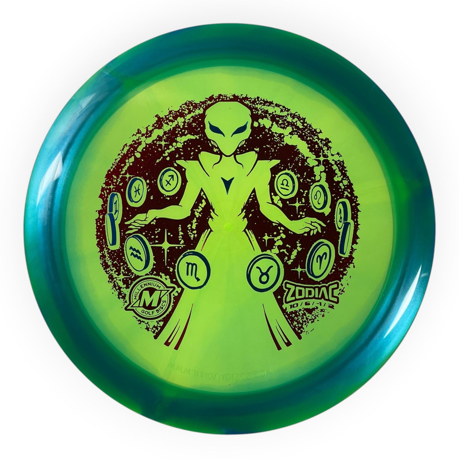 Millennium Golf Discs Zodiac | Quantum Helio | Green/Red 167g Disc Golf
