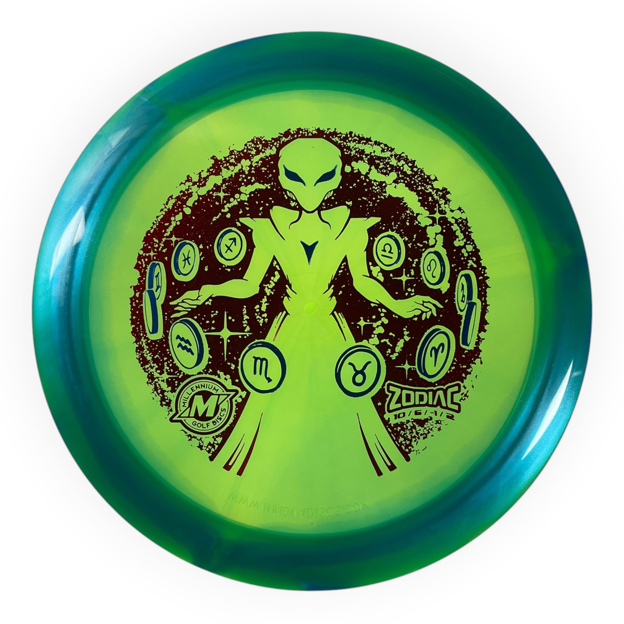 Millennium Golf Discs Zodiac | Quantum Helio | Green/Red 167g Disc Golf