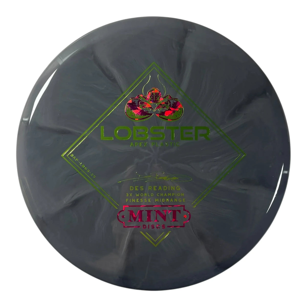 Mint Discs Lobster | Apex Swirl | Grey/Pink/Green 178g Disc Golf