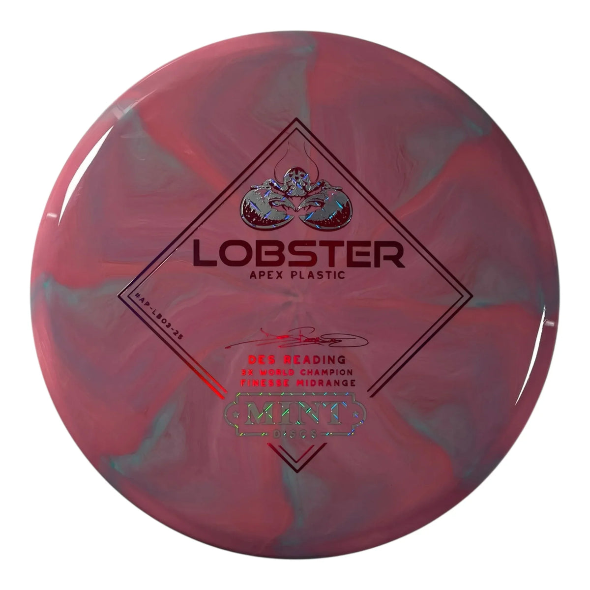 Mint Discs Lobster | Apex Swirl | Pink/Metal/Red 178g Disc Golf