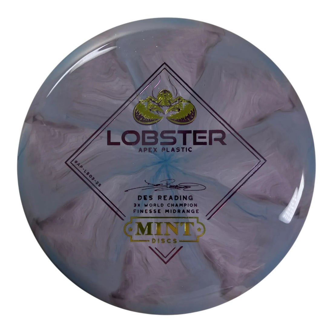 Mint Discs Lobster | Apex Swirl | Purple/Purple/Gold 178g Disc Golf