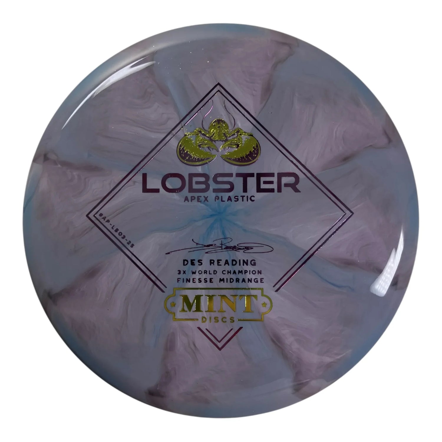 Mint Discs Lobster | Apex Swirl | Purple/Purple/Gold 178g Disc Golf