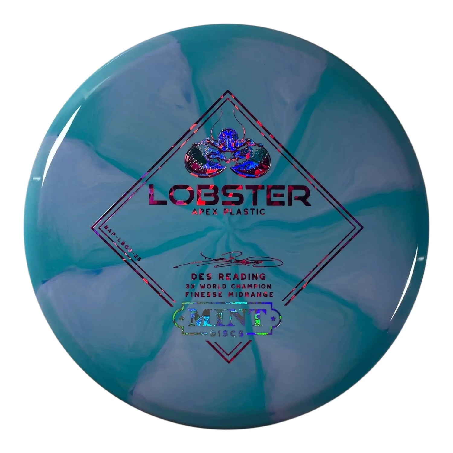 Mint Discs Lobster | Apex Swirl | Teal/Money/Pink 174g Disc Golf