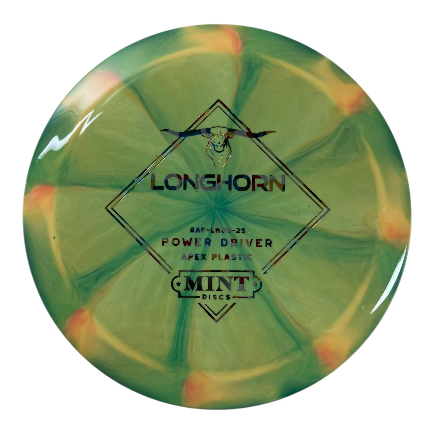 Mint Discs Longhorn | Apex Swirl | Green/Wonderbread 166g Disc Golf