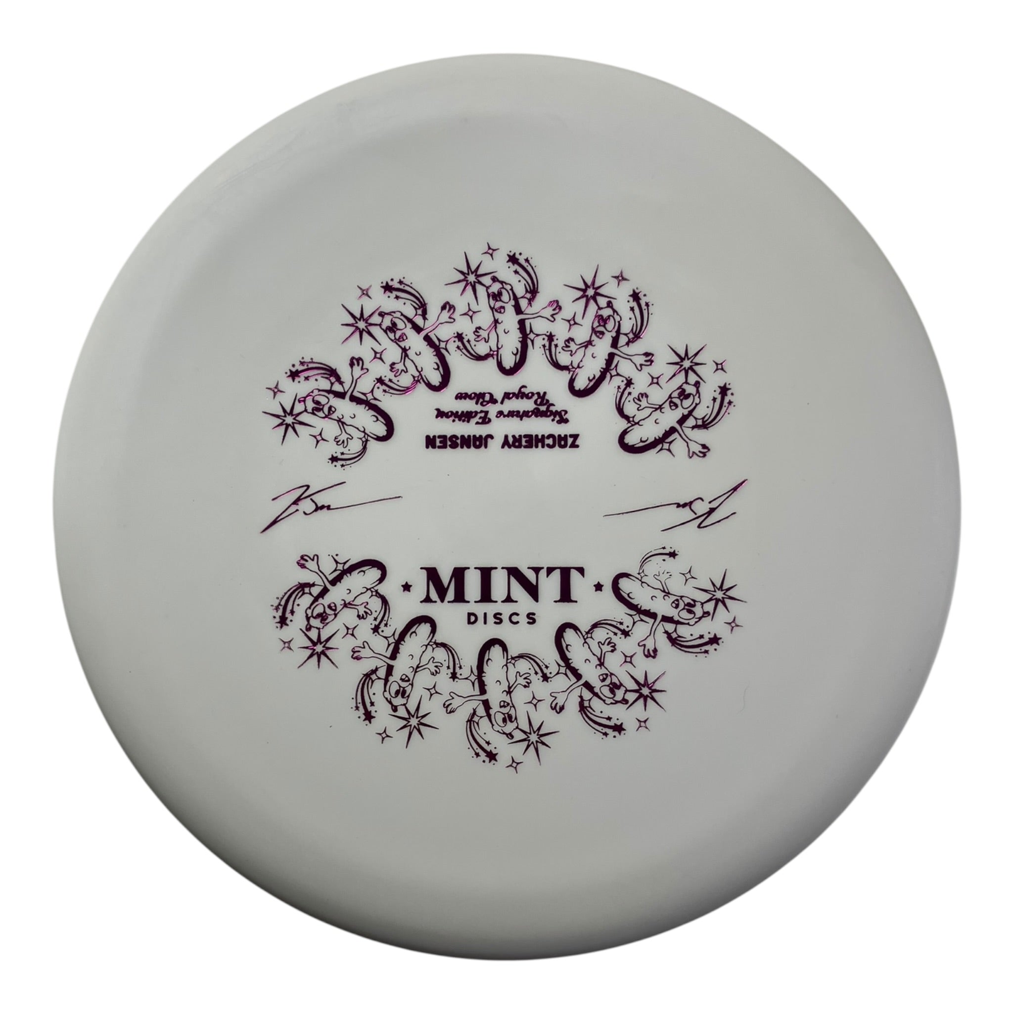 Mint Discs Pickle | Royal Nocturnal Glow Medium | White/Purple 174g (Zachary Jansen) Disc Golf