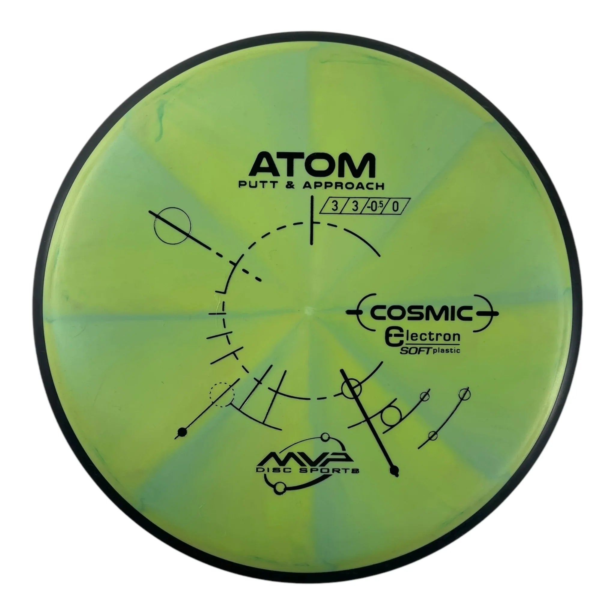 MVP Disc Sports Atom | Cosmic Electron Soft | Green/Black 169g Disc Golf