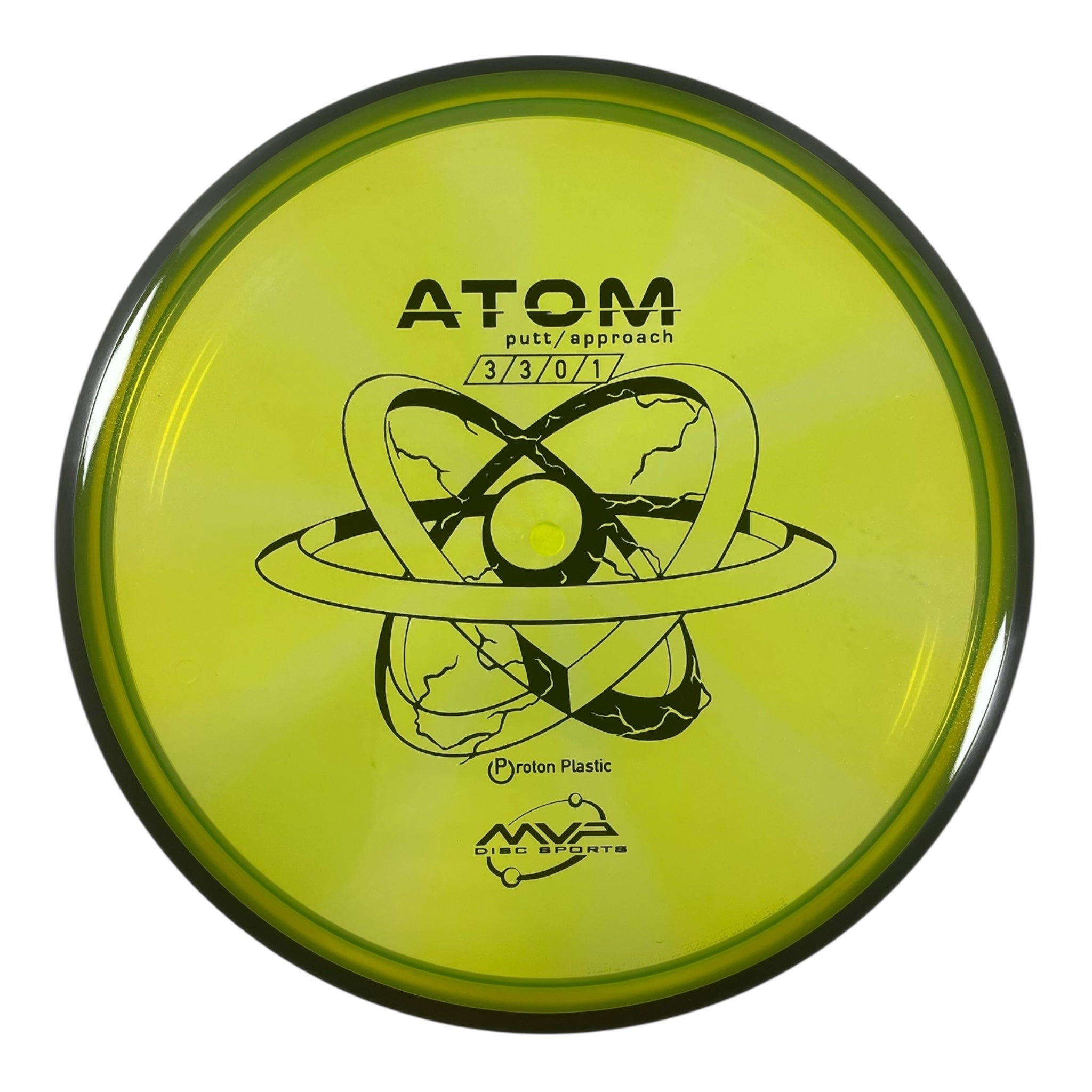 MVP Disc Sports Atom | Proton | Yellow/Black 167g Disc Golf