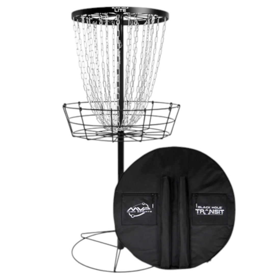 MVP Disc Sports MVP Black Hole Lite / with Transit Carrying Bag (Optional) - Portable Disc Golf Basket Disc Golf