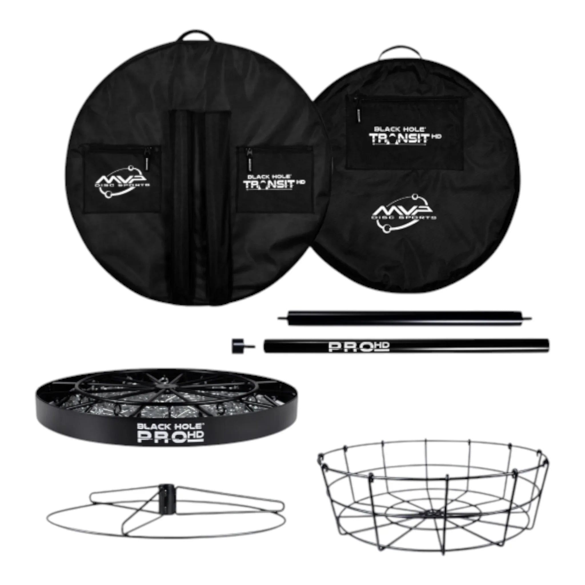 MVP Disc Sports MVP Black Hole Pro HD / with Transit Carrying Bag (Optional) - Portable Disc Golf Basket Disc Golf