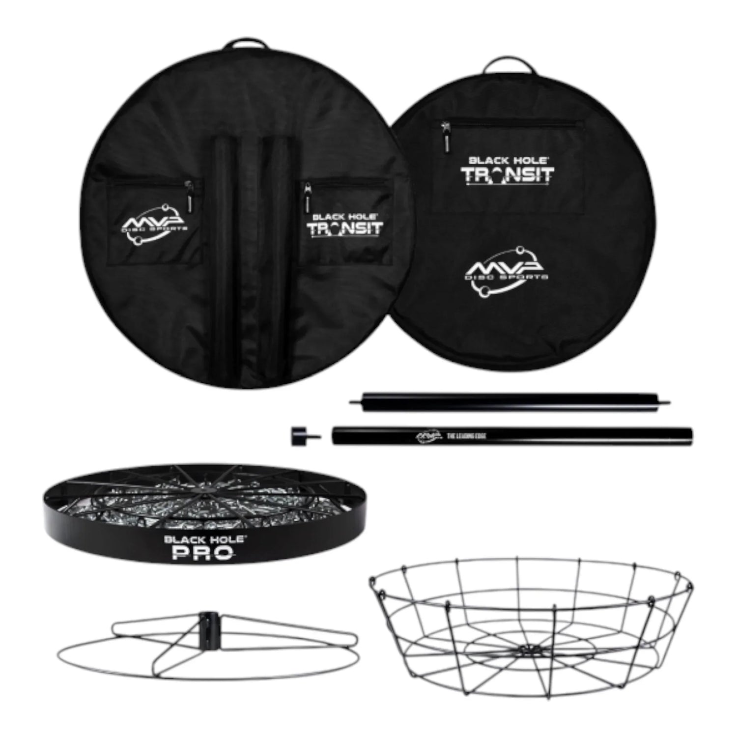 MVP Disc Sports MVP Black Hole Pro / with Transit Carrying Bag (Optional) - Portable Disc Golf Basket Disc Golf