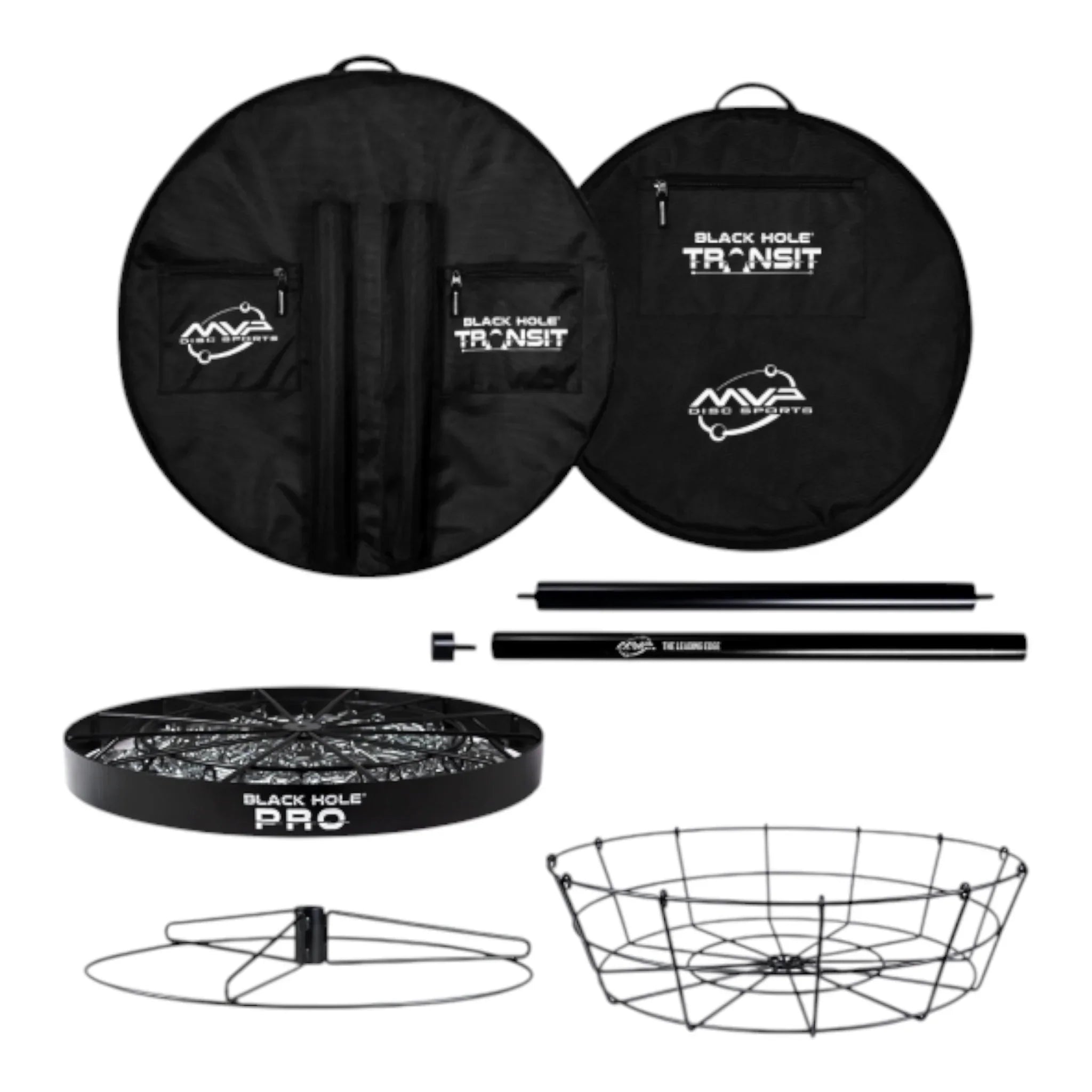 MVP Disc Sports MVP Black Hole Pro / with Transit Carrying Bag (Optional) - Portable Disc Golf Basket Disc Golf
