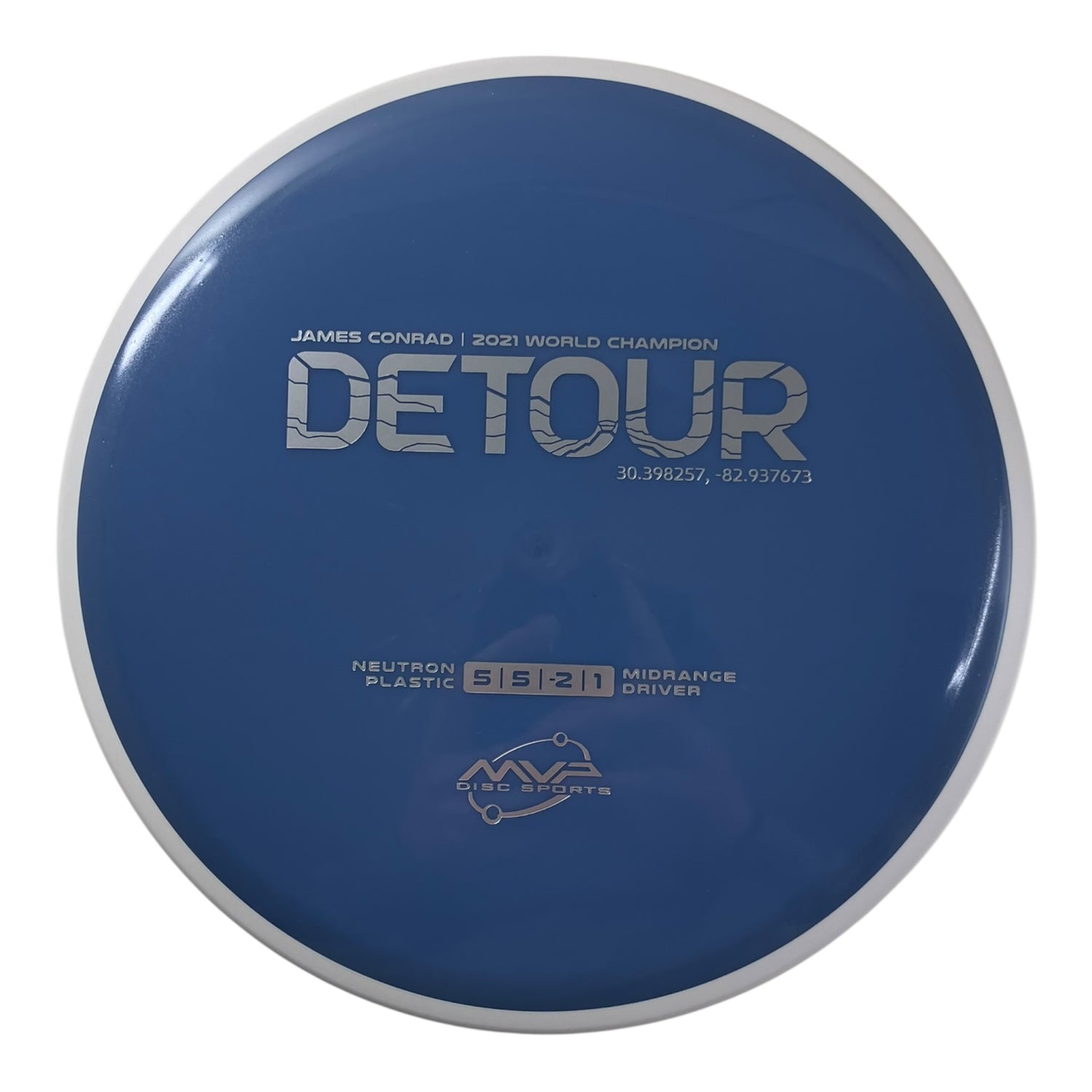 MVP Disc Sports Detour | Neutron | Blue/White 178g (Project Lab Coat) Disc Golf