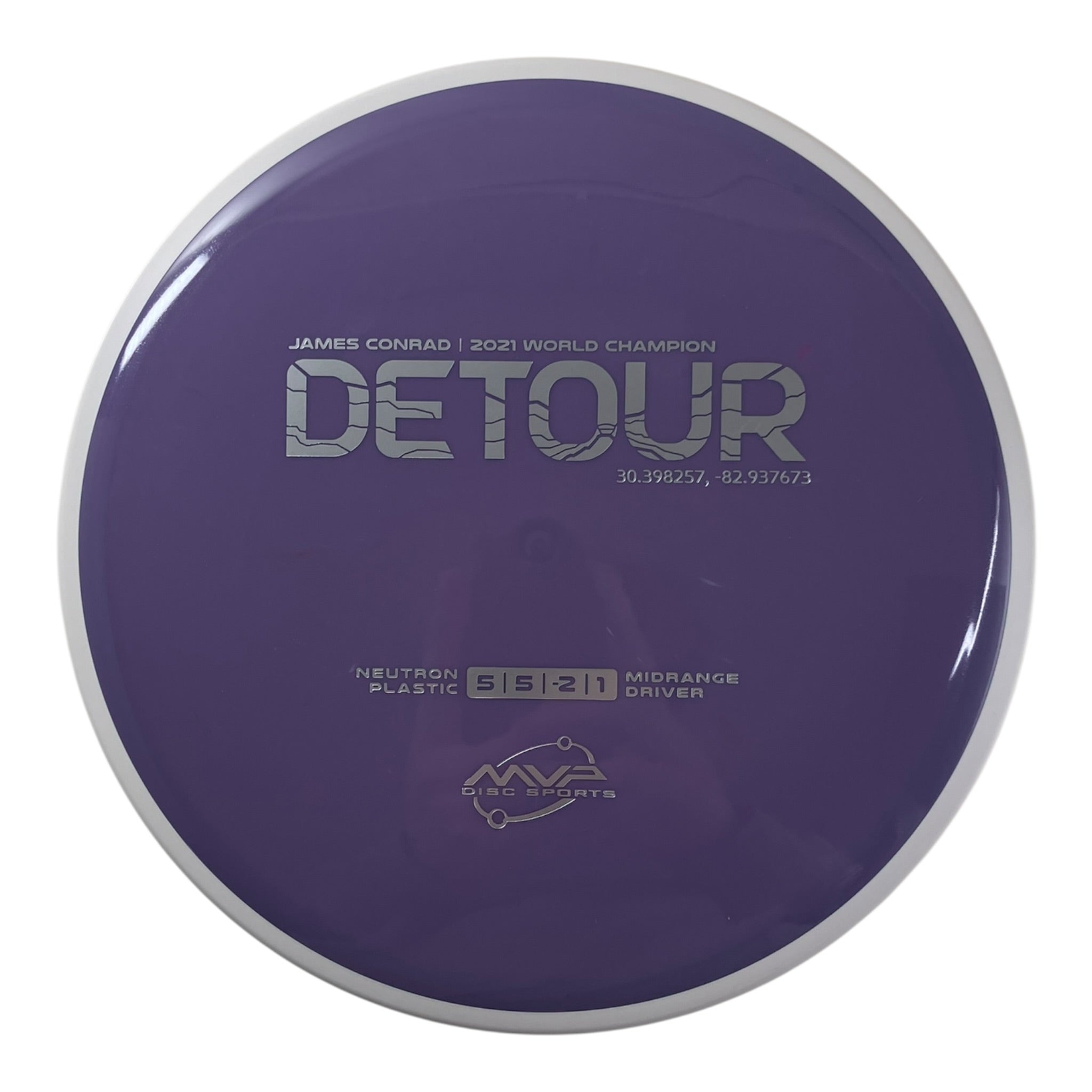 MVP Disc Sports Detour | Neutron | Purple/White 168-173g (Project Lab Coat) Disc Golf