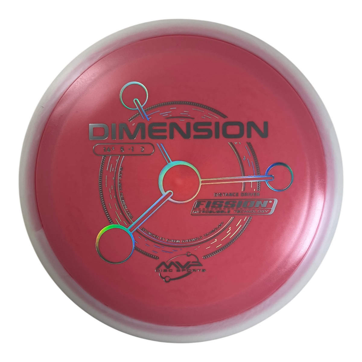MVP Disc Sports Dimension | Fission | Red/White 150g (Project Lab Coat) Disc Golf