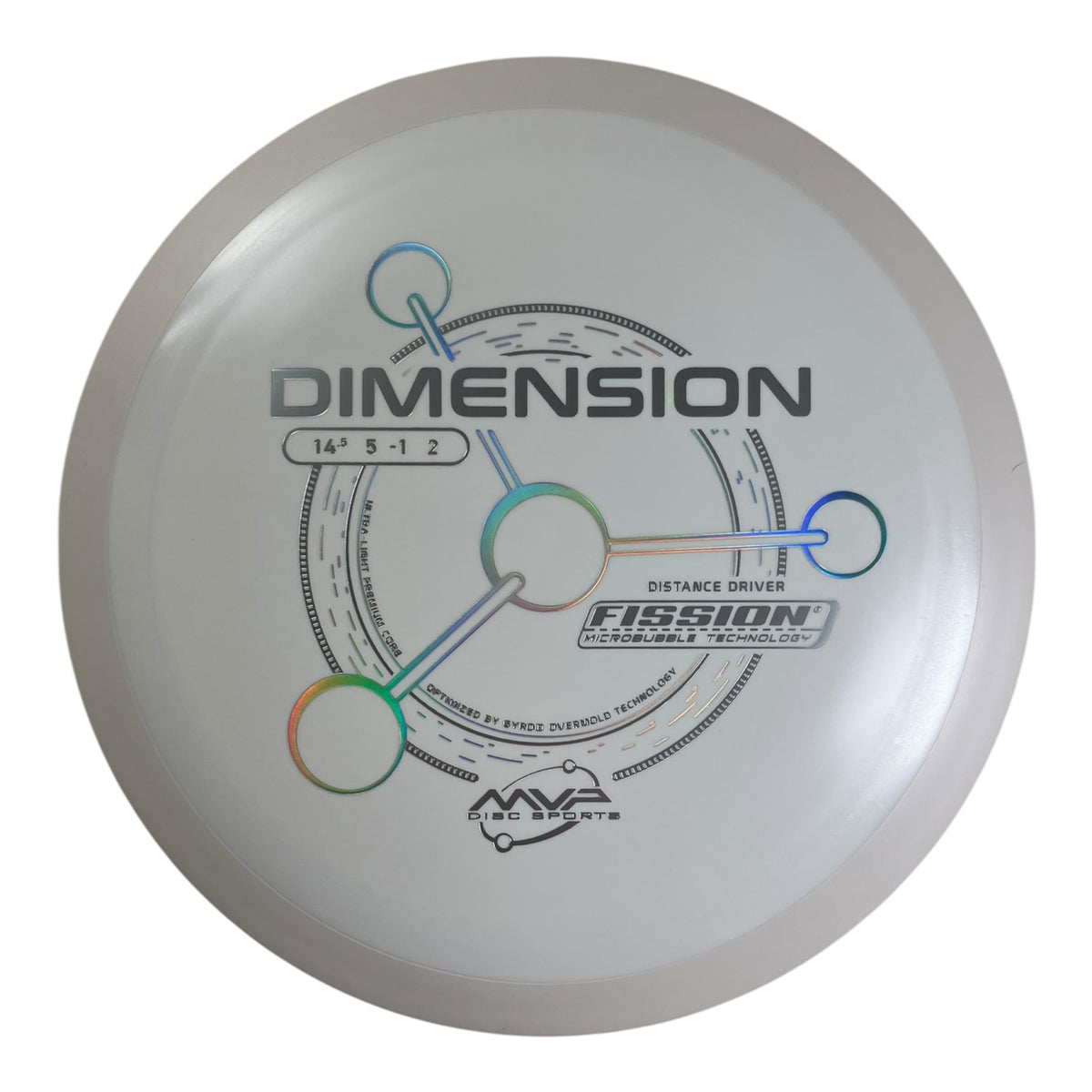 MVP Disc Sports Dimension | Fission | White/White 163-172g (Project Lab Coat) Disc Golf