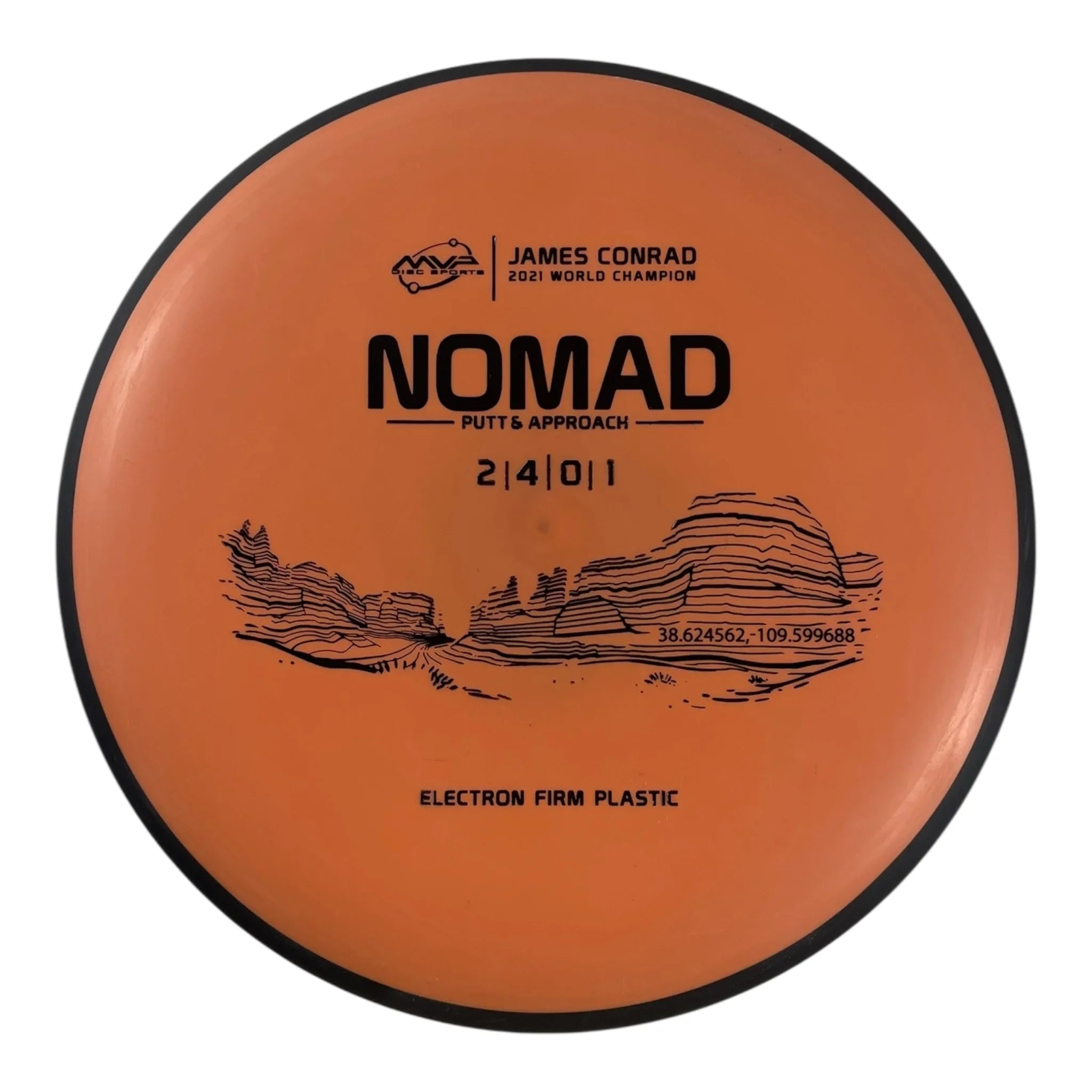 MVP Disc Sports Nomad | Electron Firm | Orange/Black 168g (James Conrad) Disc Golf