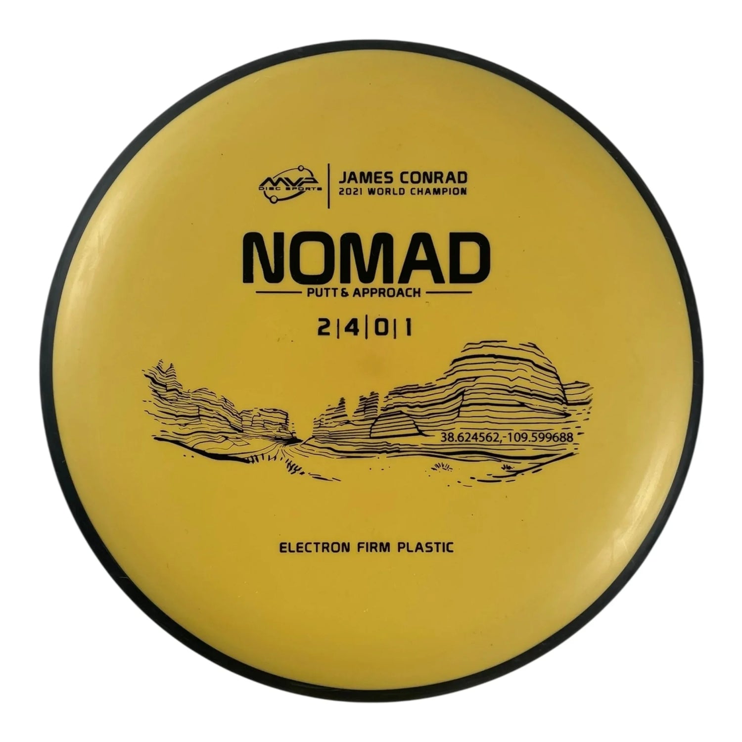 MVP Disc Sports Nomad | Electron Firm | Yellow/Black 168-173g (James Conrad) Disc Golf