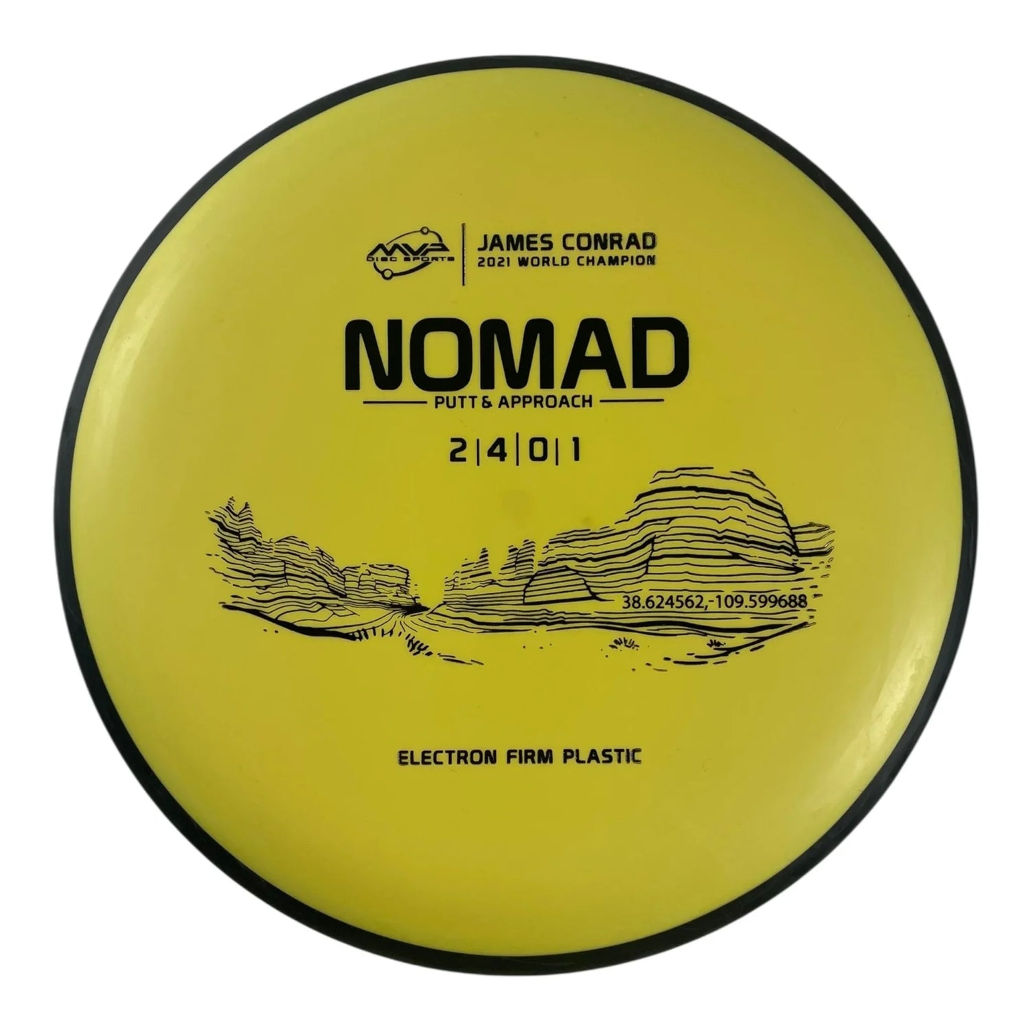 MVP Disc Sports Nomad | Electron Firm | Yellow/Black 172g (James Conrad) Disc Golf