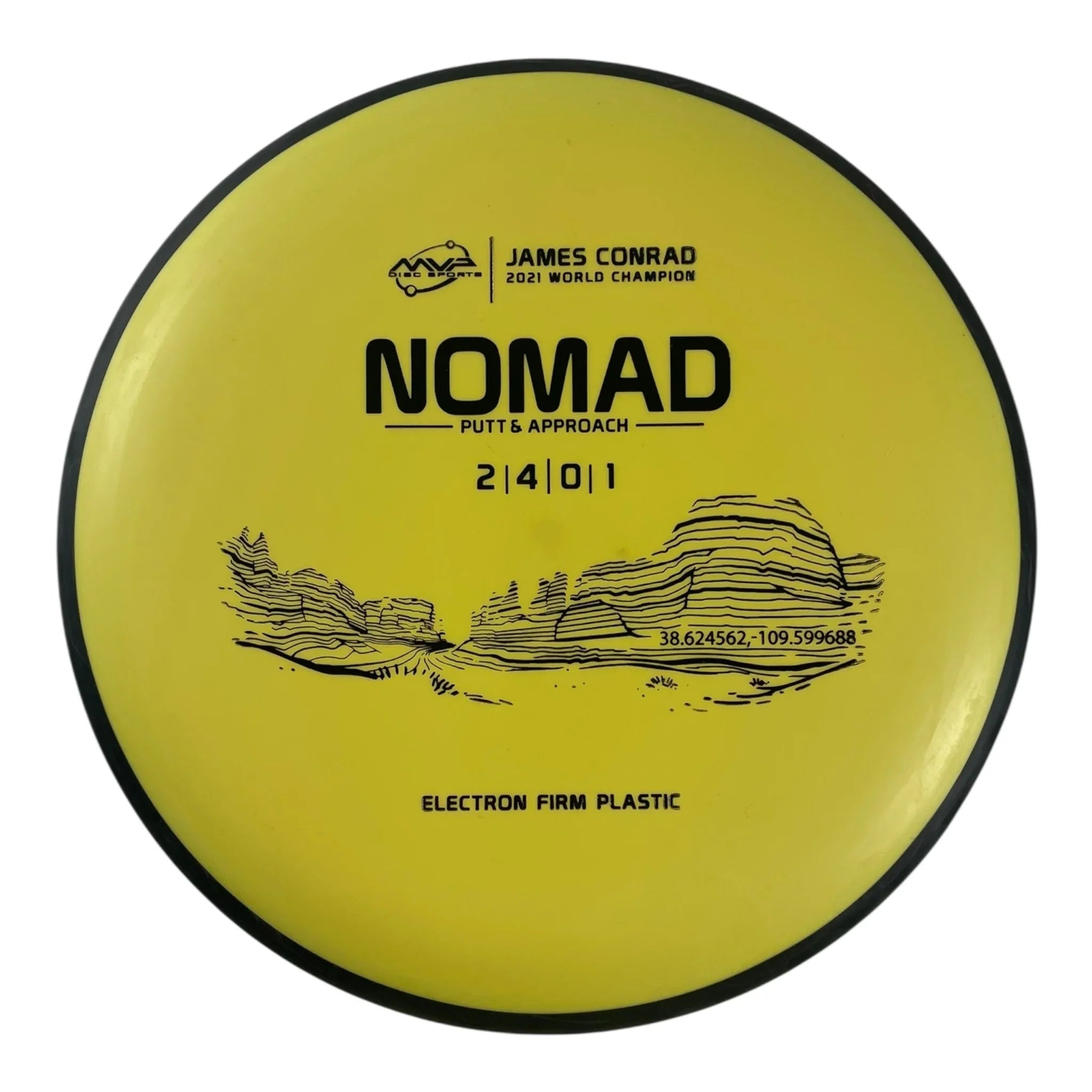 MVP Disc Sports Nomad | Electron Firm | Yellow/Black 172g (James Conrad) Disc Golf