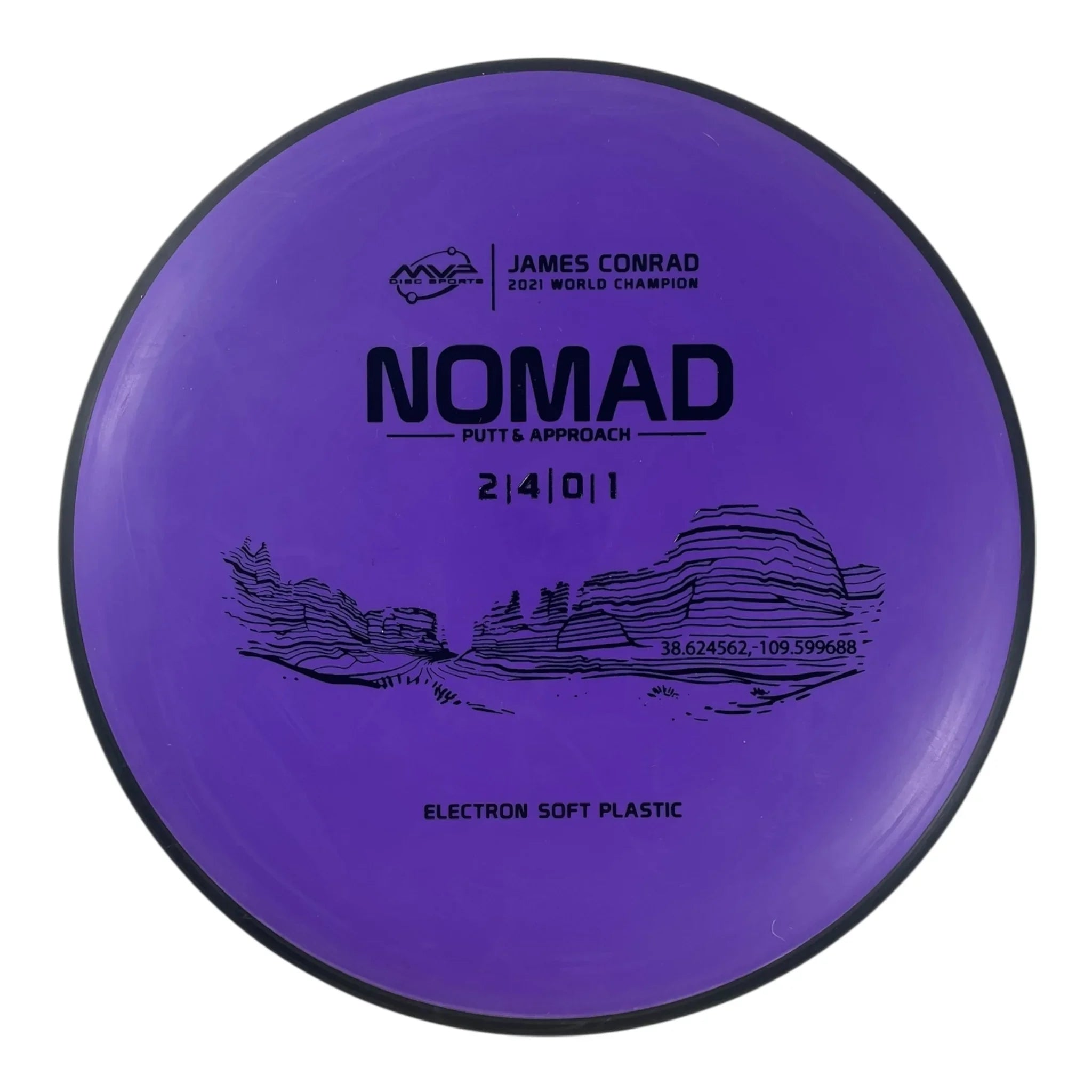 MVP Disc Sports Nomad | Electron Soft | Purple/Black 173g (James Conrad) Disc Golf