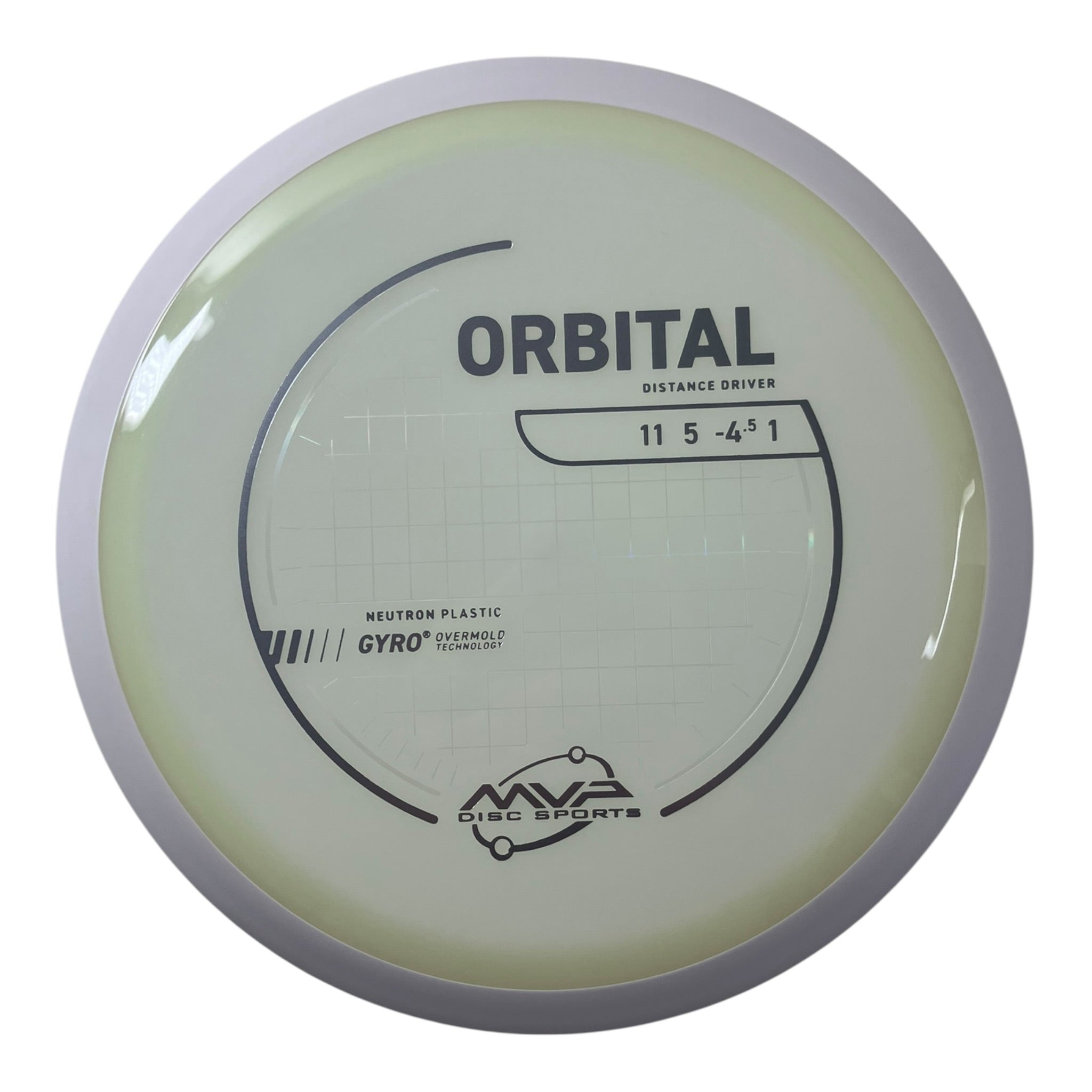 MVP Disc Sports Orbital | Neutron | Clear/White 165g (Project Lab Coat) Disc Golf