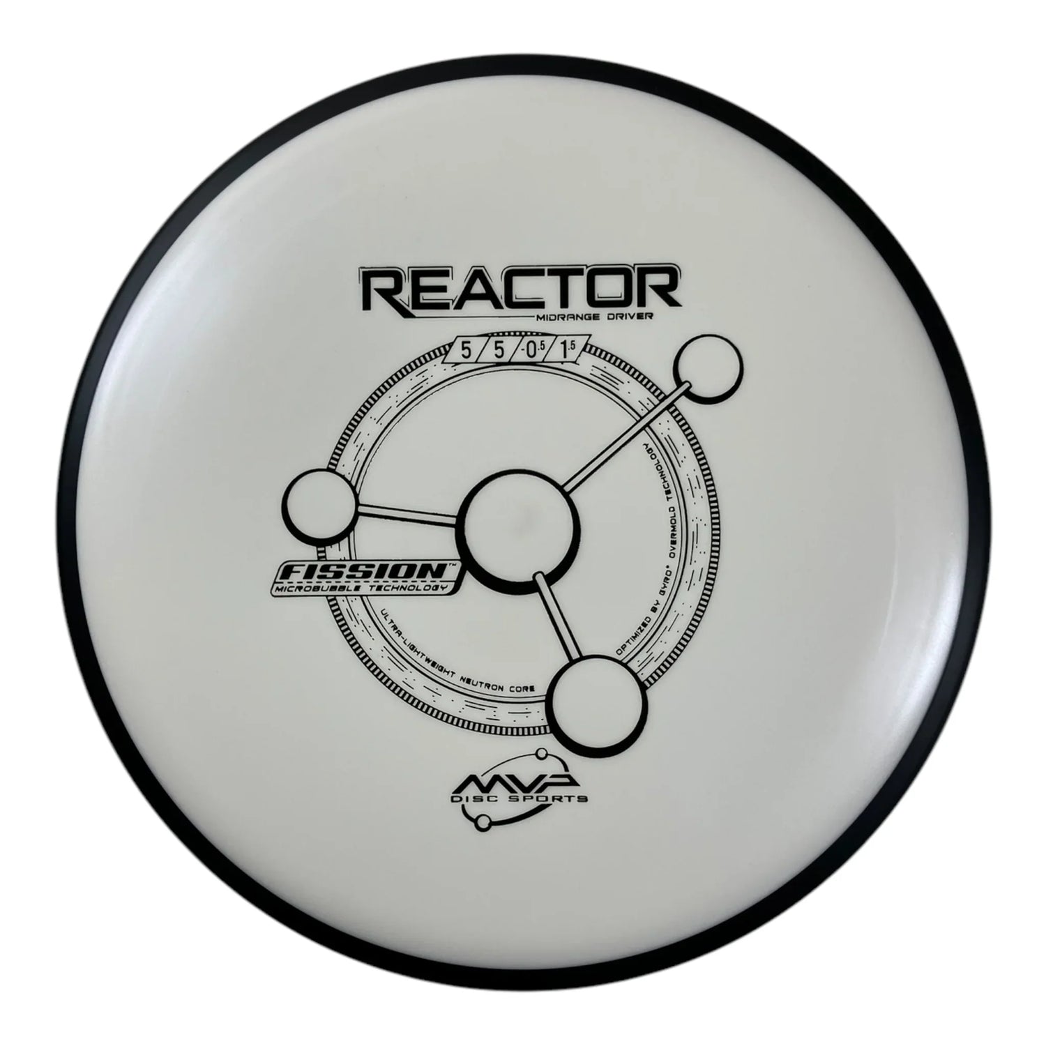 MVP Disc Sports Reactor | Fission | White/Black 160-168g Disc Golf