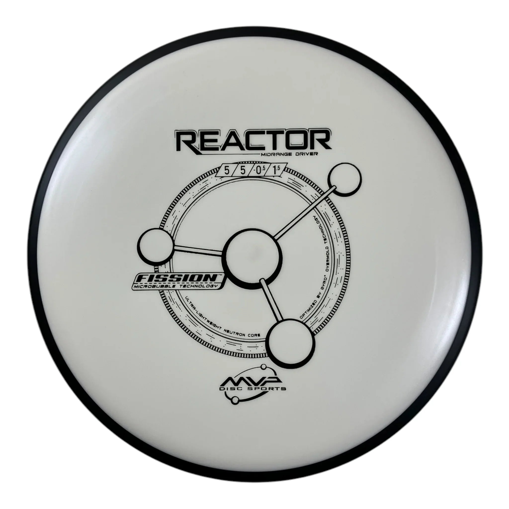 MVP Disc Sports Reactor | Fission | White/Black 160-168g Disc Golf
