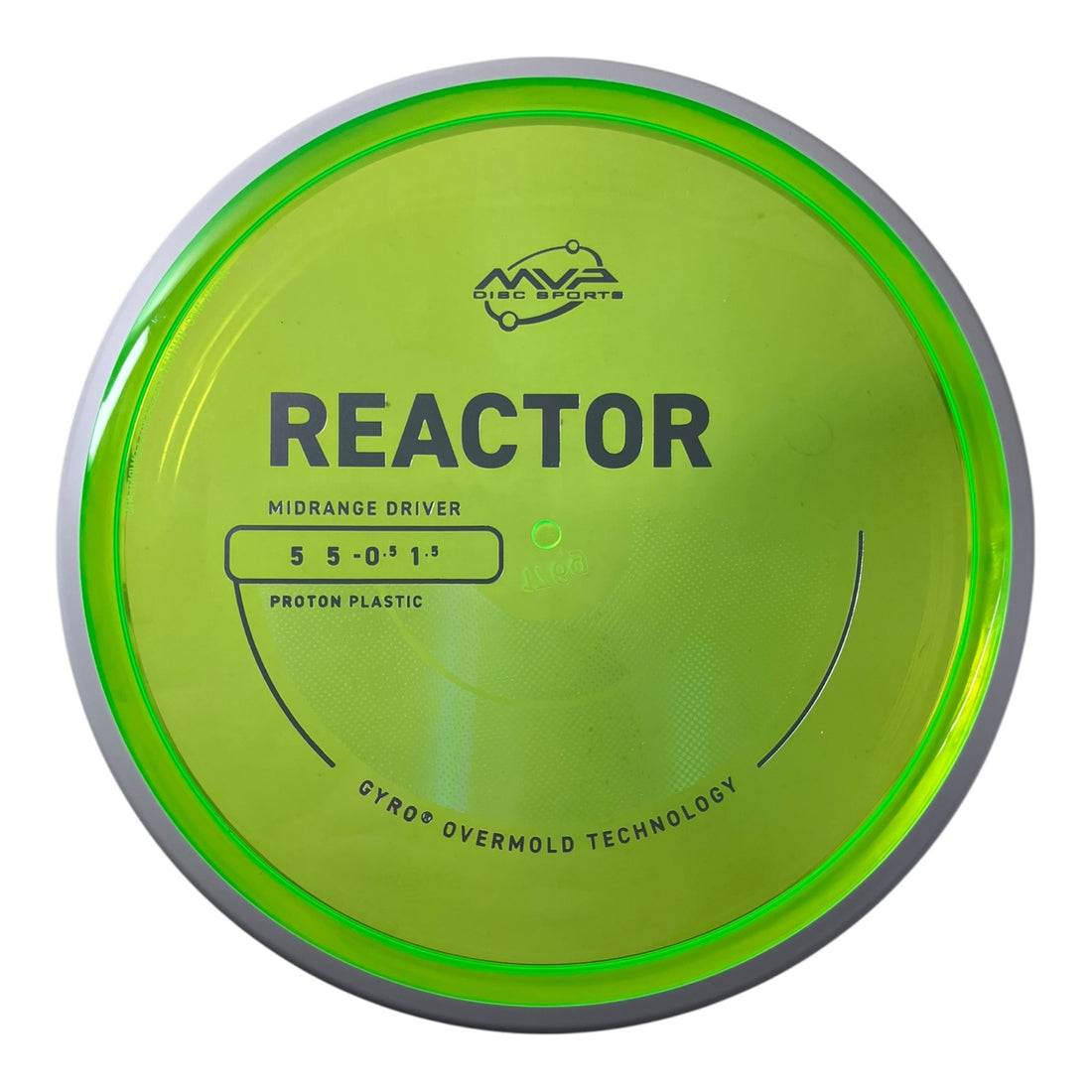MVP Disc Sports Reactor | Proton | Green/White 173-176g (Project Lab Coat) Disc Golf