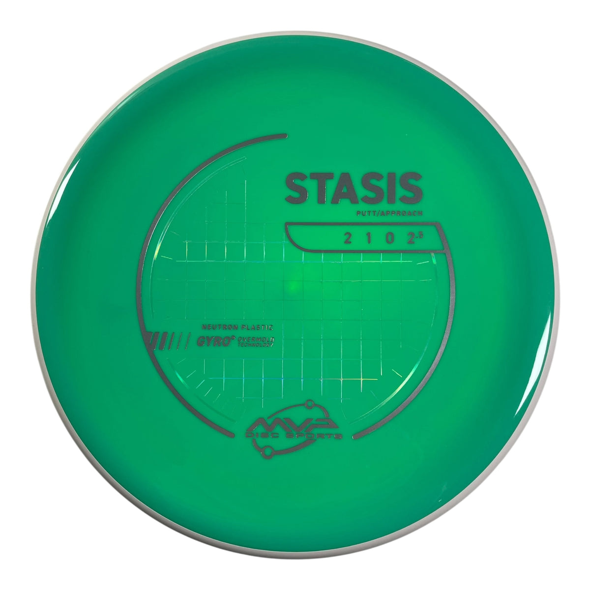 MVP Disc Sports Stasis | Neutron | Green/White 173g (Project Lab Coat) Disc Golf