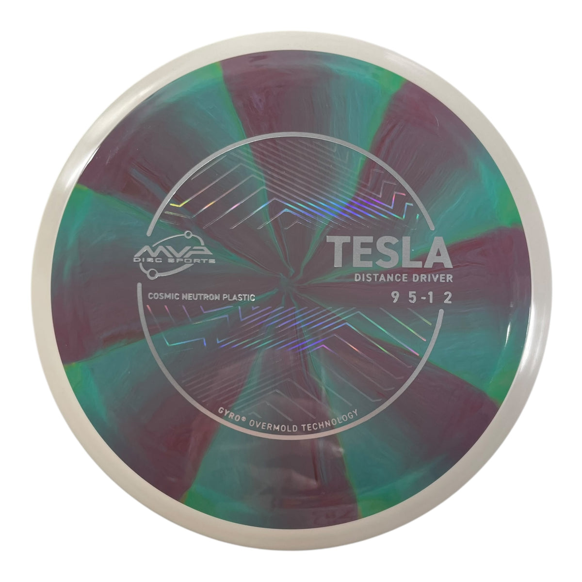 MVP Disc Sports Tesla | Cosmic Neutron | Purple/Green 174g (Project Lab Coat) Disc Golf