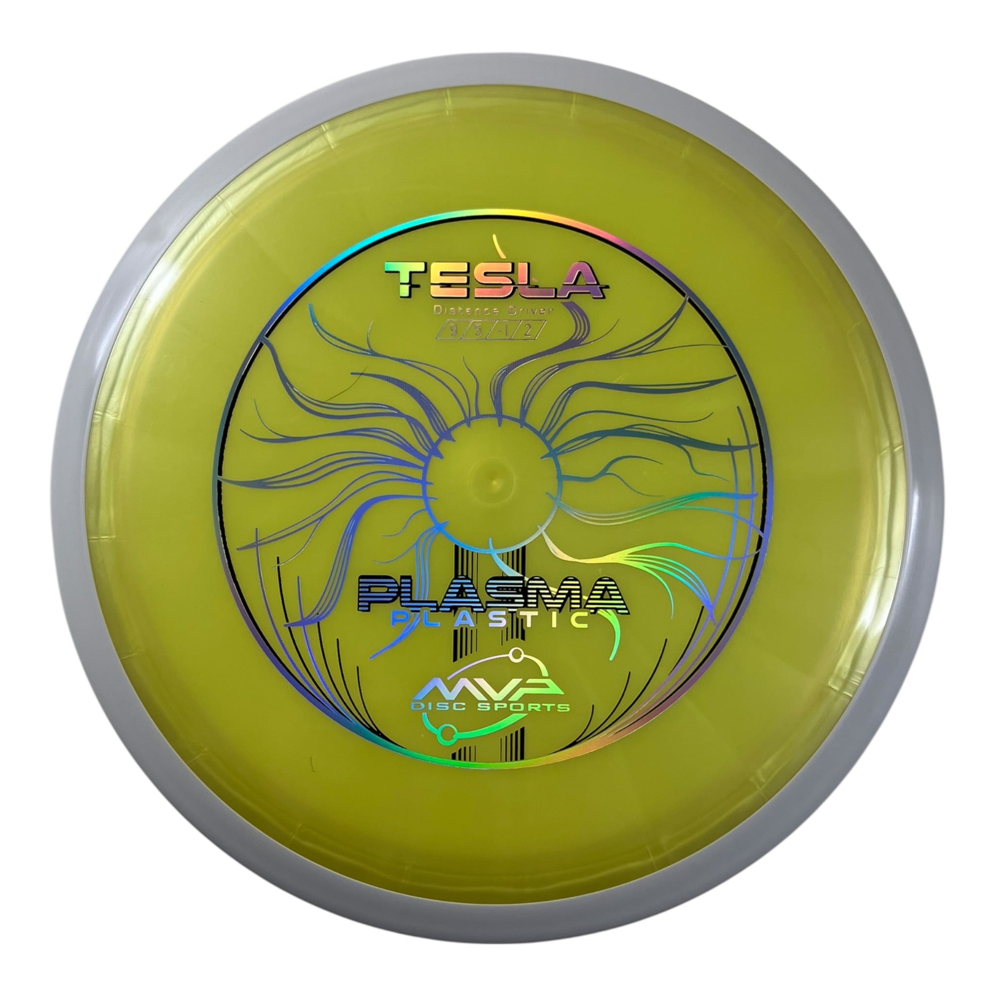 MVP Disc Sports Tesla | Plasma | Yellow/White 173g (Project Lab Coat) Disc Golf