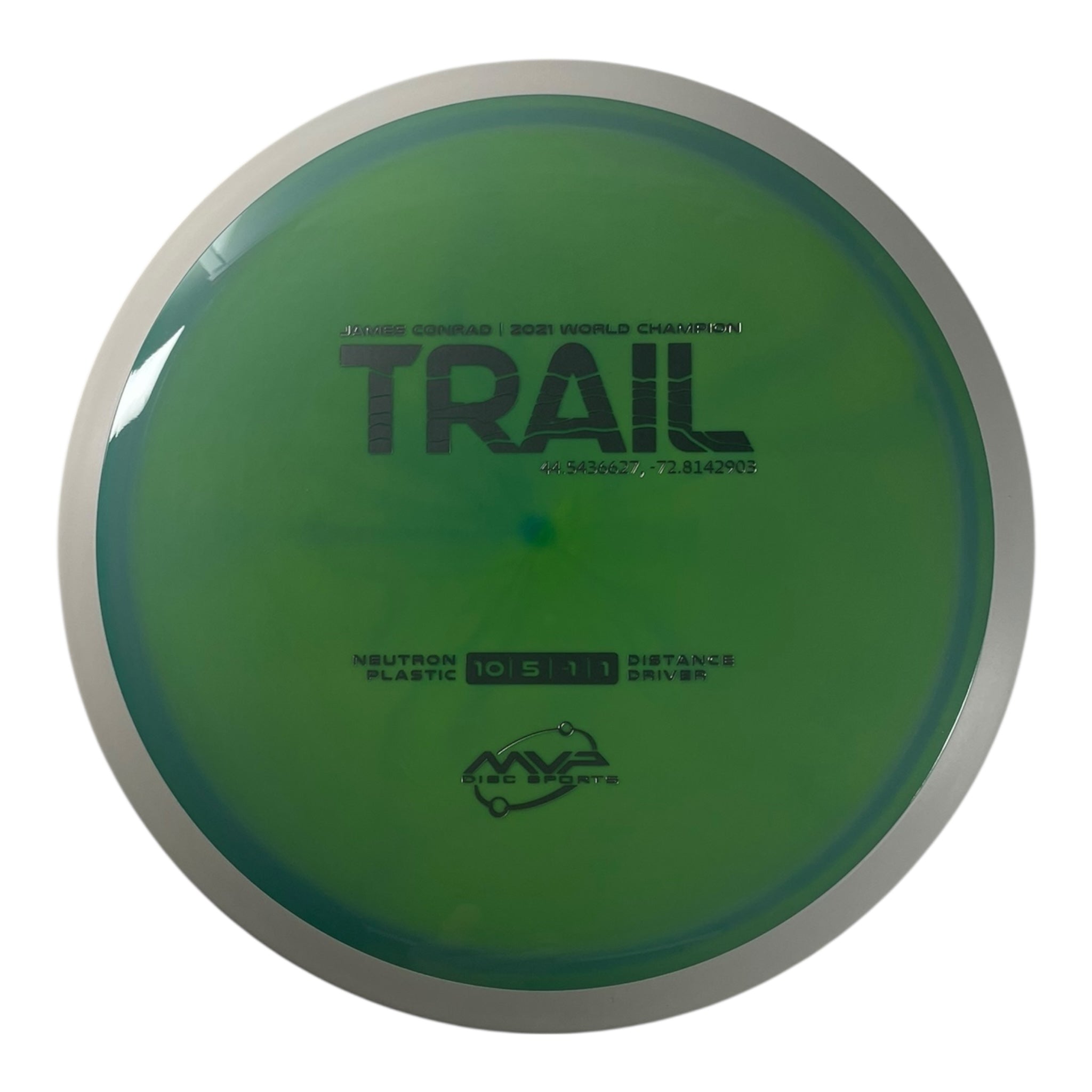 MVP Disc Sports Trail | Neutron | Green/White 175g (Project Lab Coat) Disc Golf