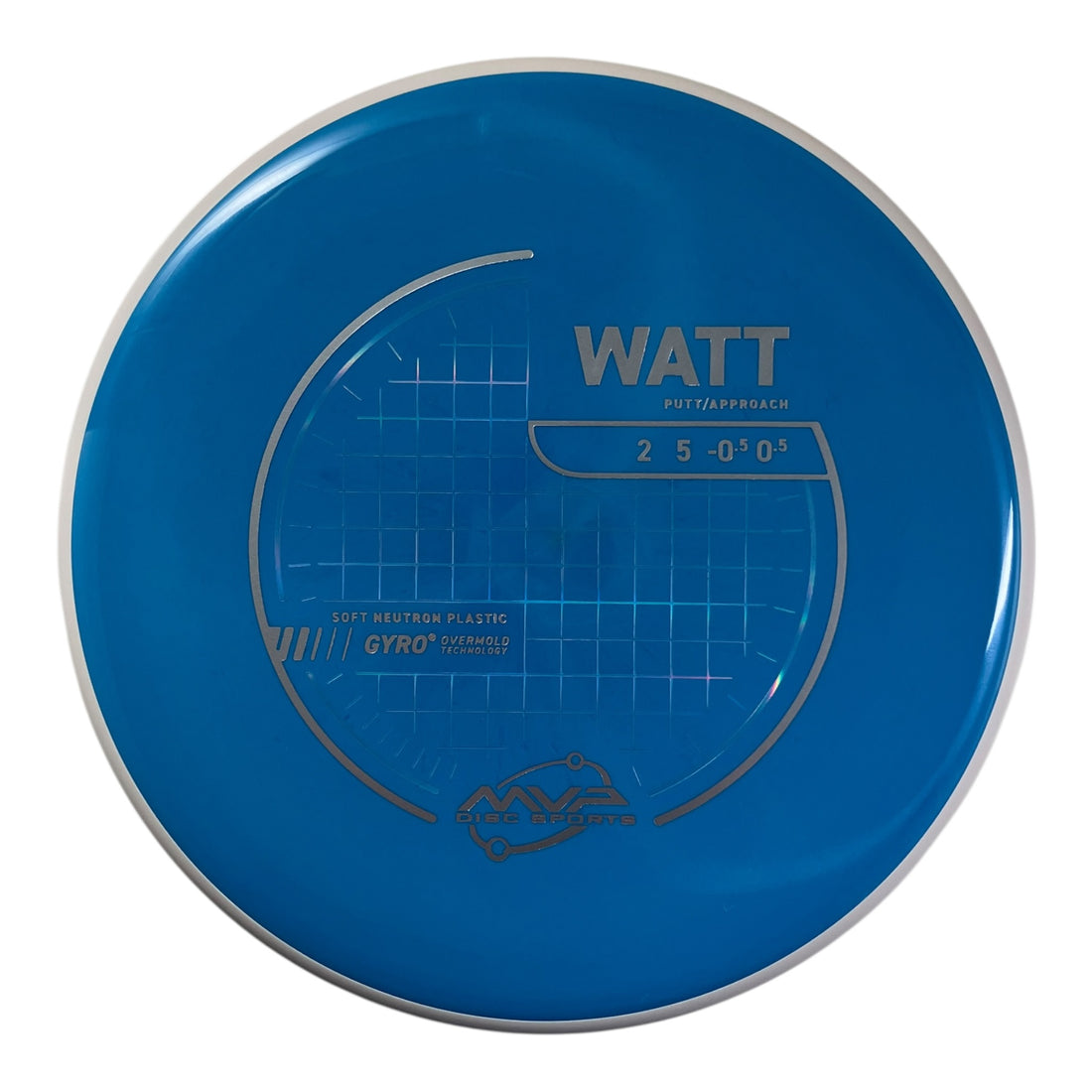 MVP Disc Sports Watt | Neutron Soft | Blue/White 173g (Project Lab Coat) Disc Golf