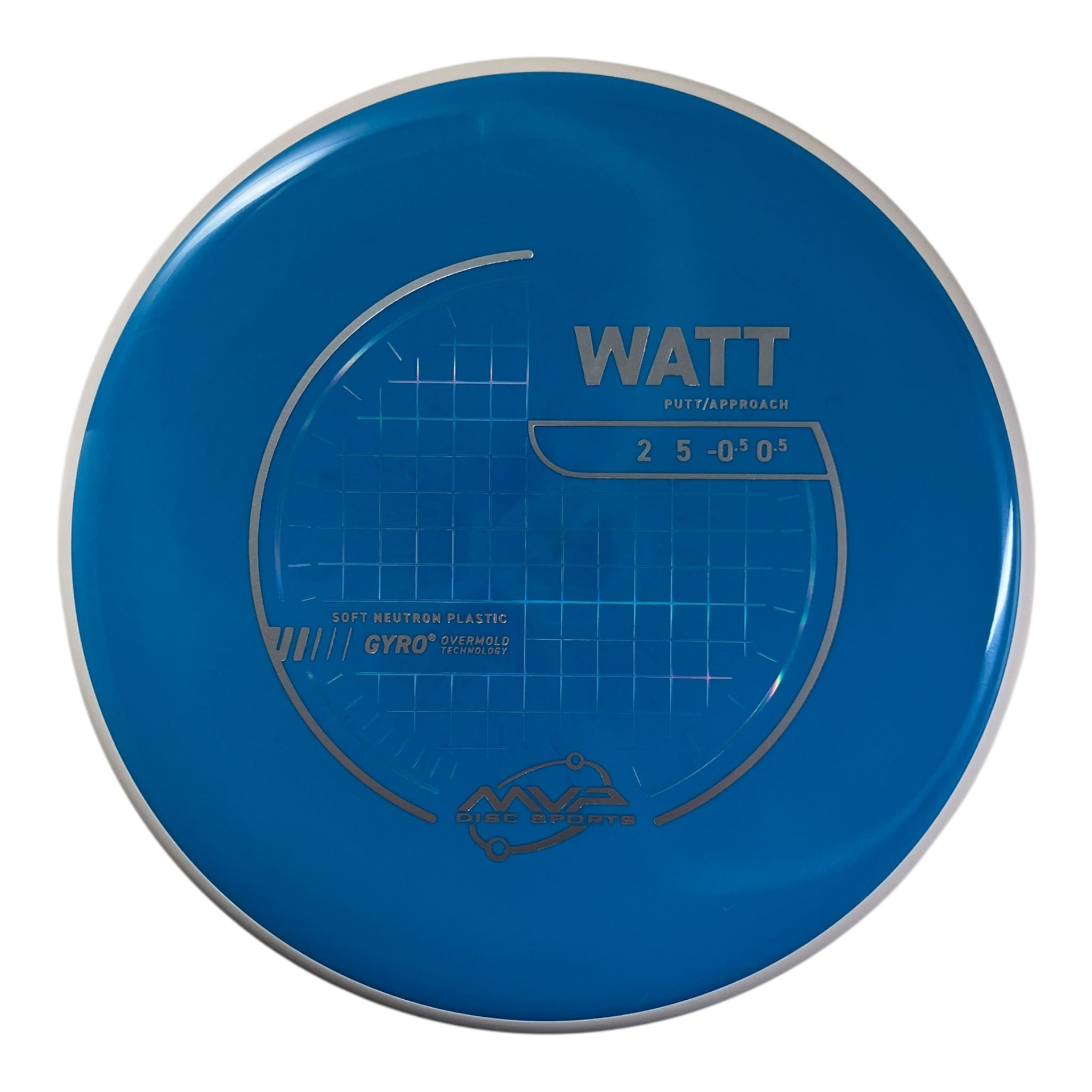 MVP Disc Sports Watt | Neutron Soft | Blue/White 173g (Project Lab Coat) Disc Golf
