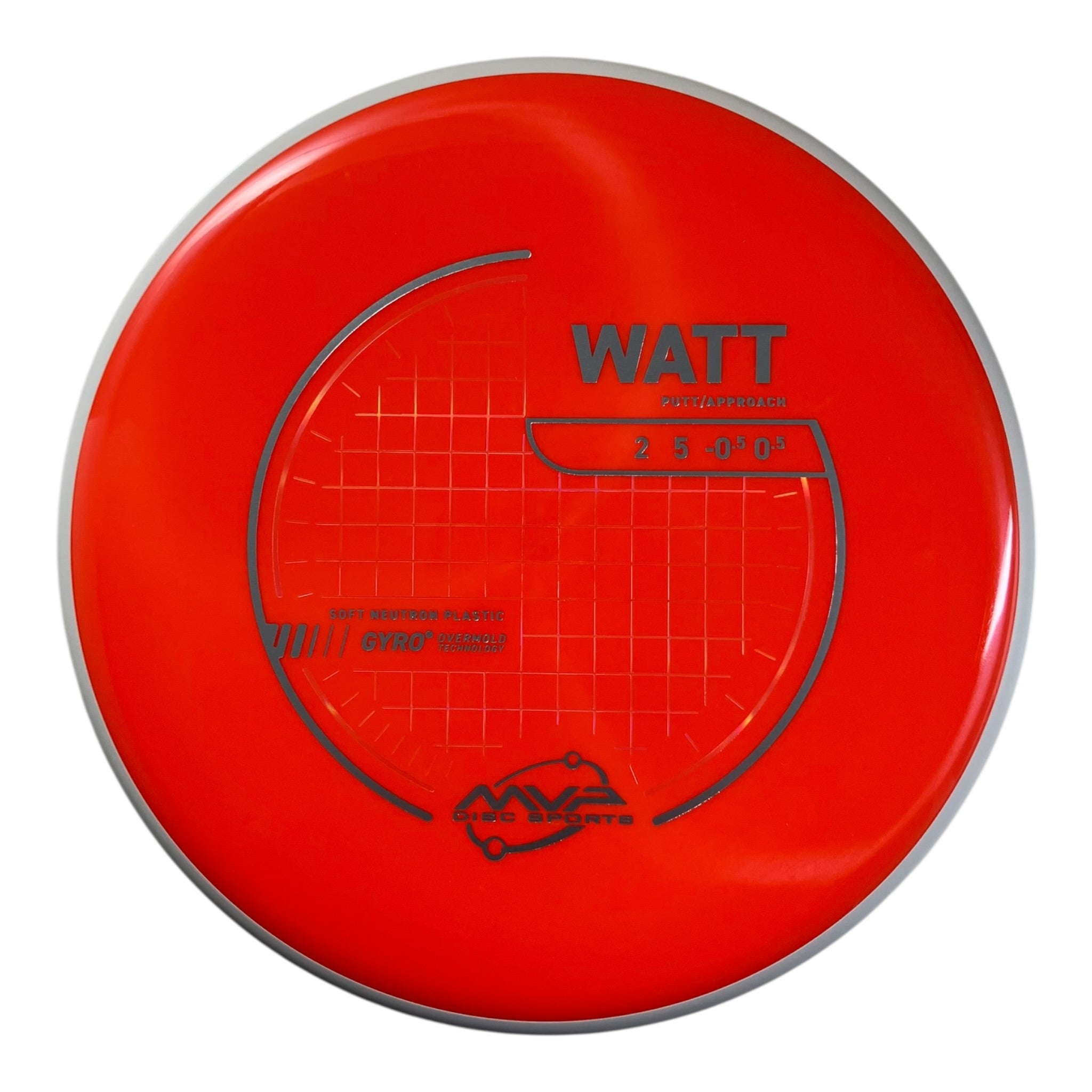 MVP Disc Sports Watt | Neutron Soft | Orange/White 168g (Project Lab Coat) Disc Golf