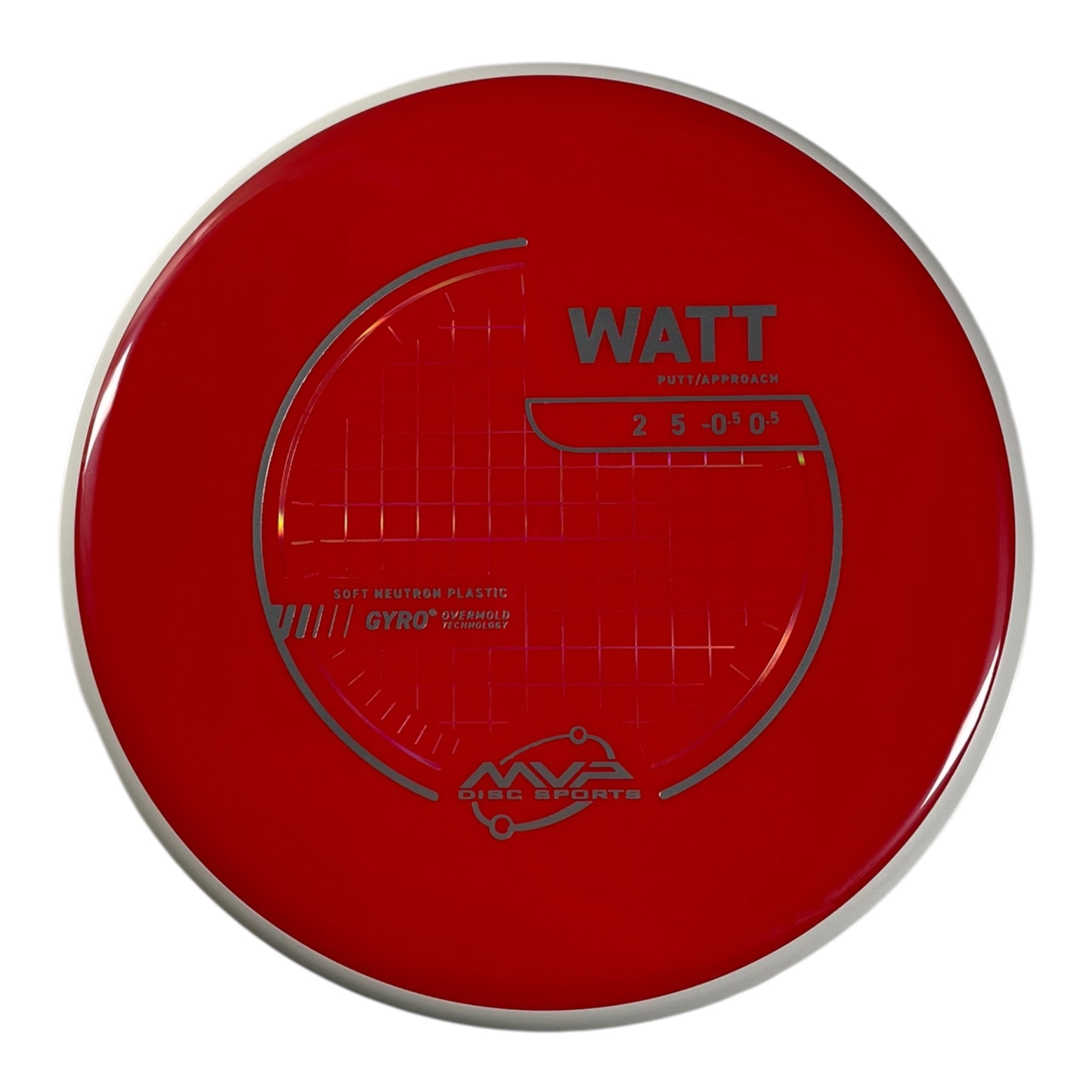 MVP Disc Sports Watt | Neutron Soft | Red/White 167g (Project Lab Coat) Disc Golf