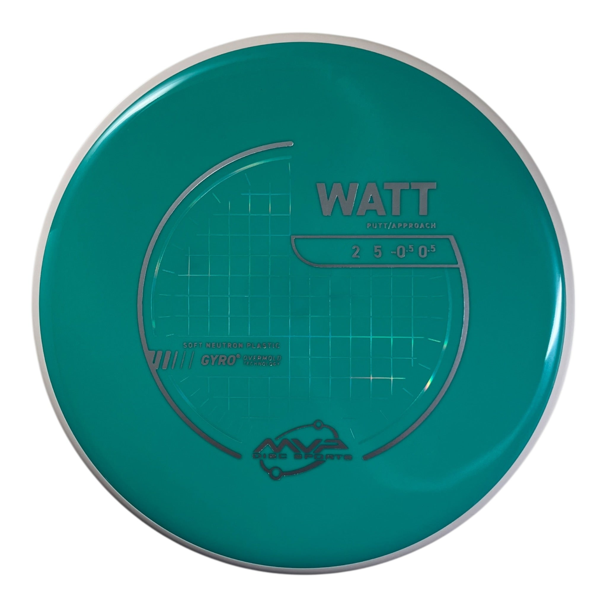 MVP Disc Sports Watt | Neutron Soft | Teal/White 174g (Project Lab Coat) Disc Golf