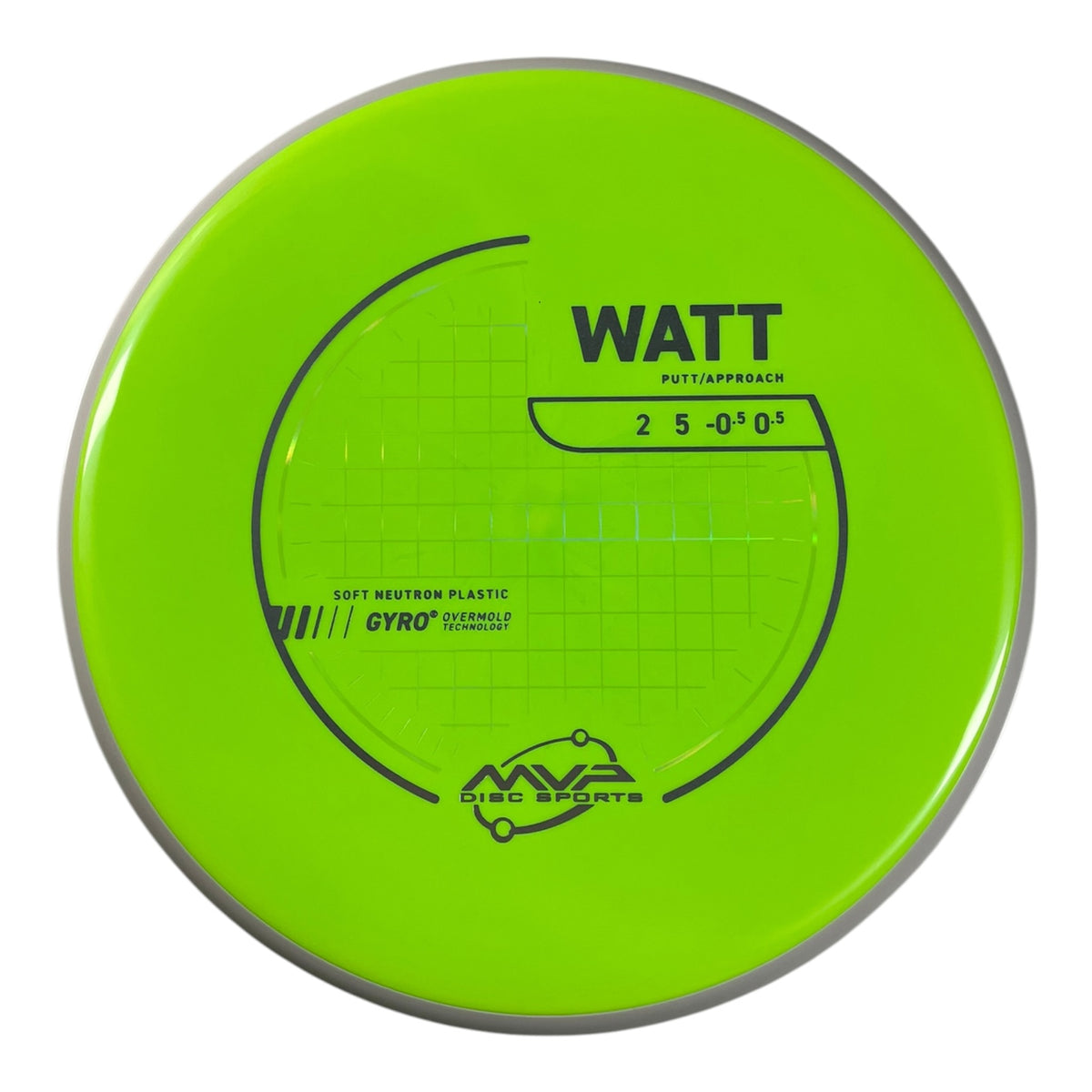 MVP Disc Sports Watt | Neutron Soft | Yellow/White 168-174g (Project Lab Coat) Disc Golf