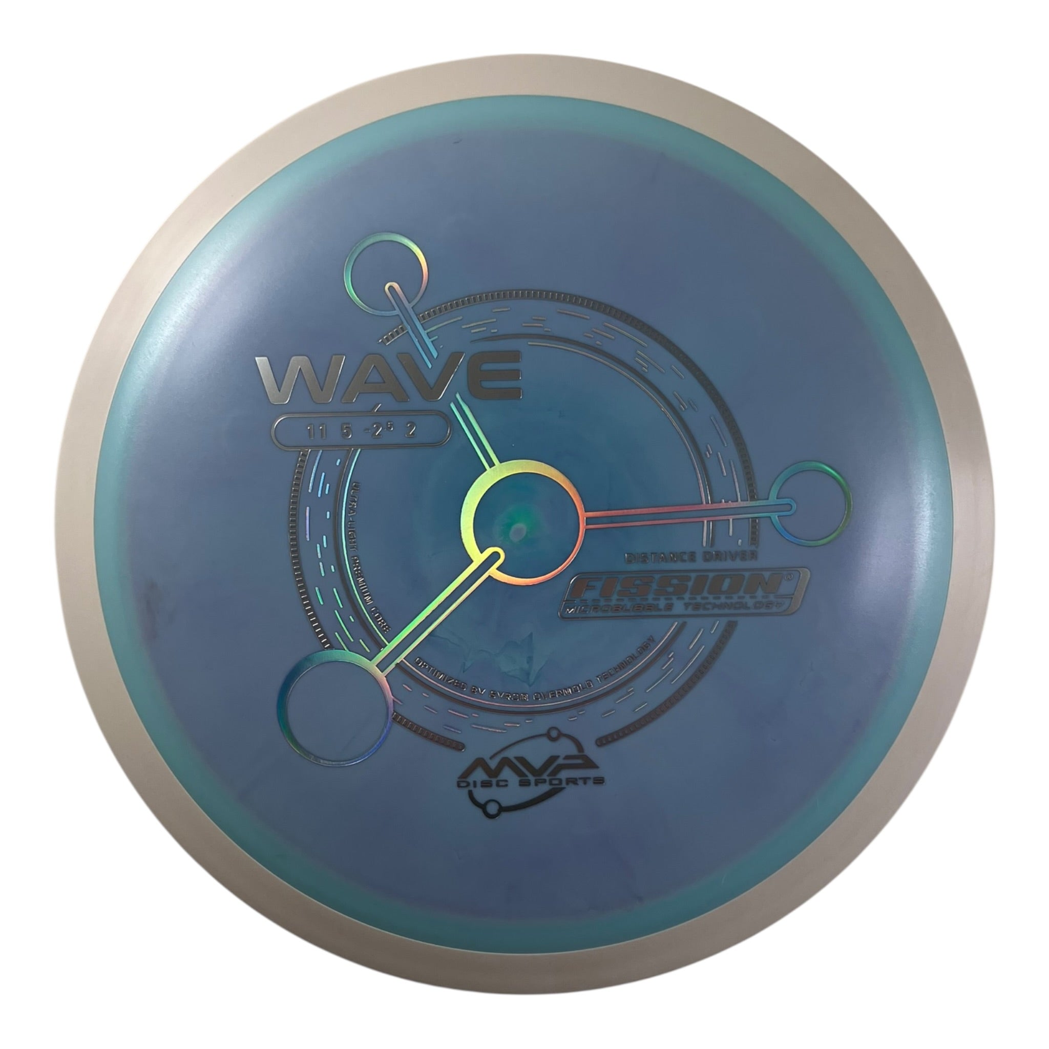 MVP Disc Sports Wave | Fission | Light Blue/White 164g (Project Lab Coat) Disc Golf
