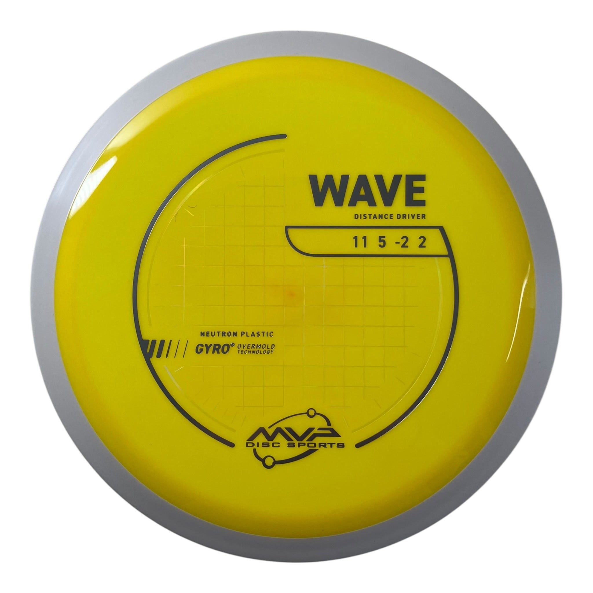 MVP Disc Sports Wave | Neutron | Yellow/White 162g (Project Lab Coat) Disc Golf
